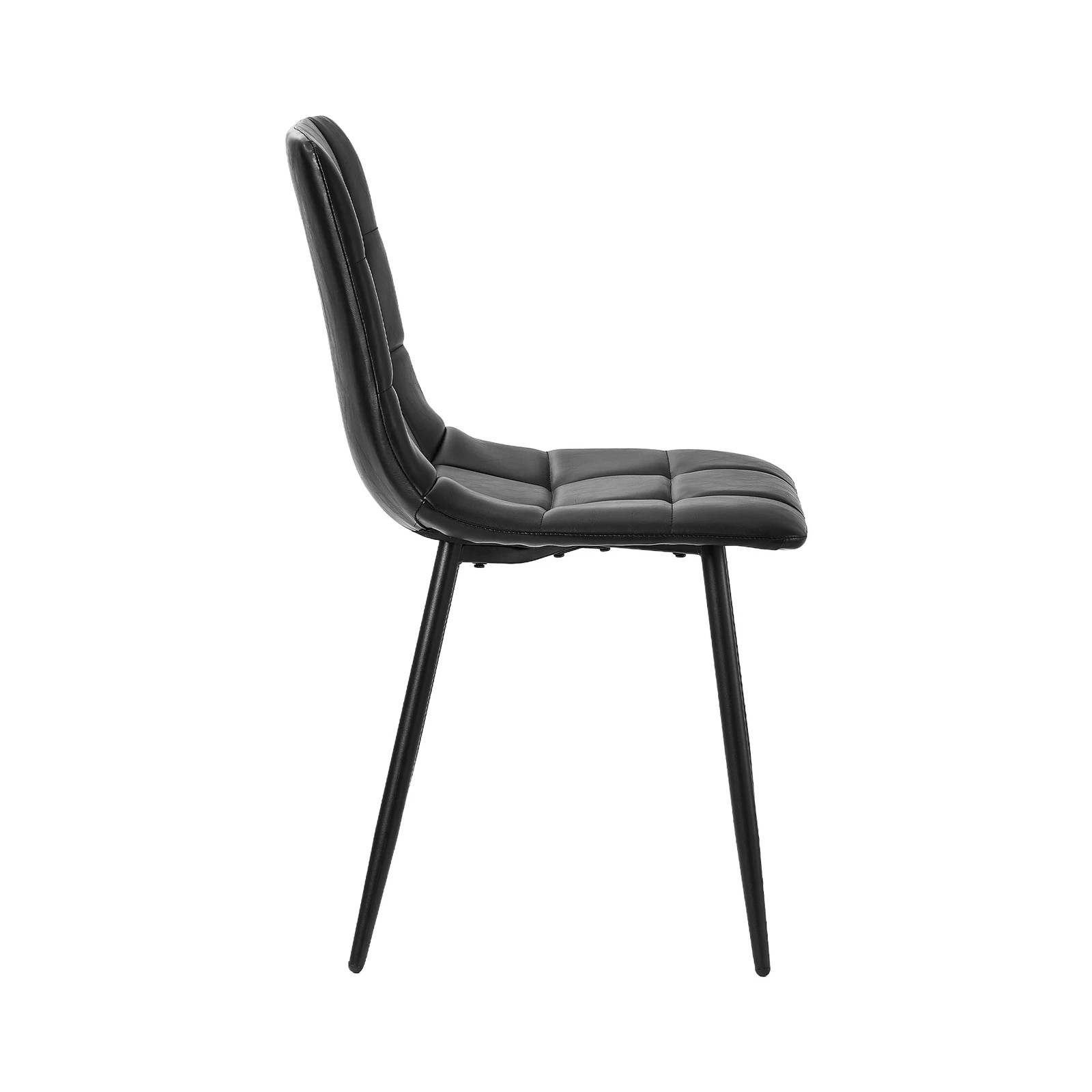 7 Oikiture 4x Padded Dining Chairs Kitchen Pu Leather Seat Retro
 - Black, 7 of 10