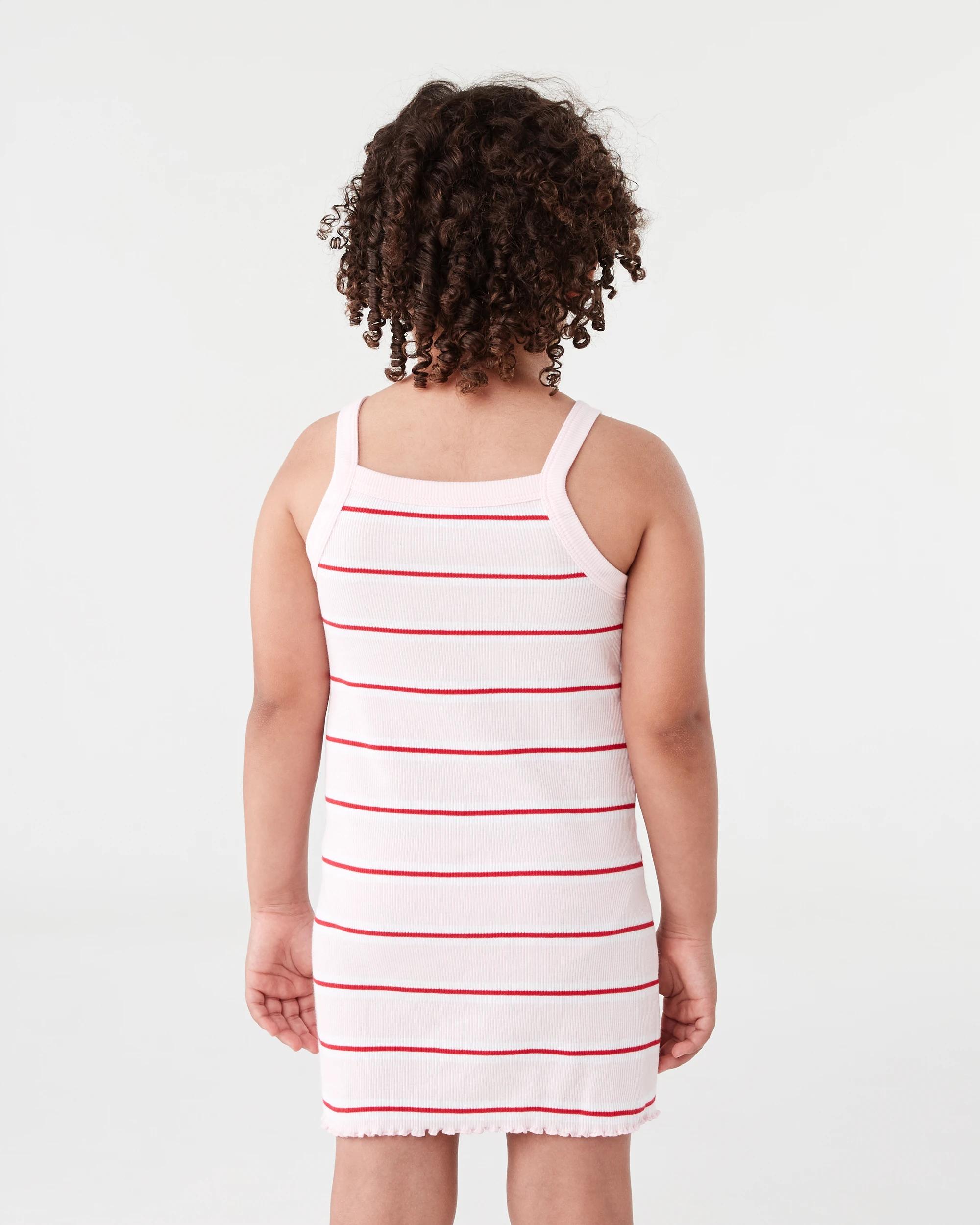 2 Sleeveless Ribbed Dress Pnk Stripe, 2 of 6