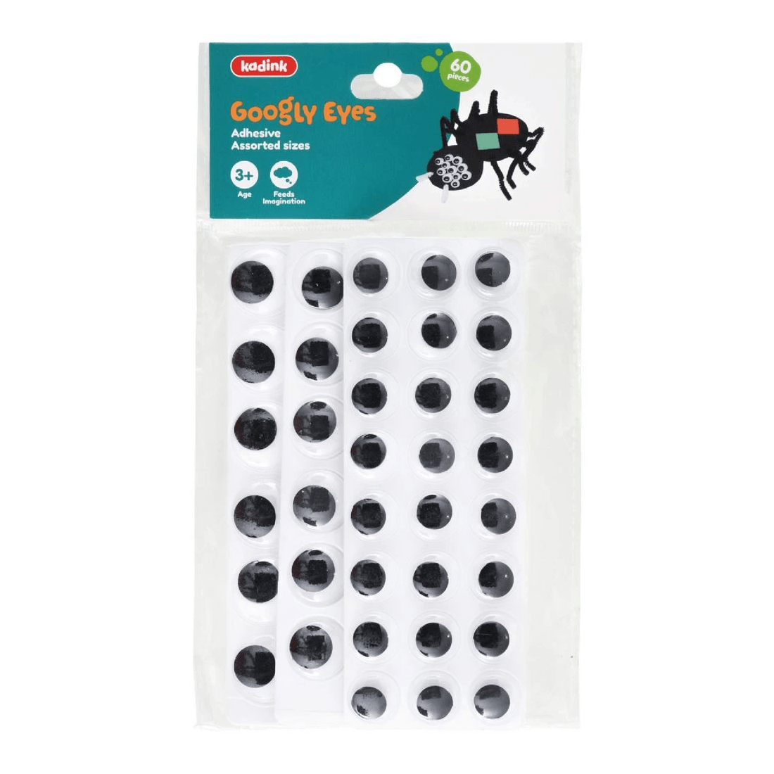 1 Kadink Adhesive Googly Eyes 60 Pack, 1 of 4