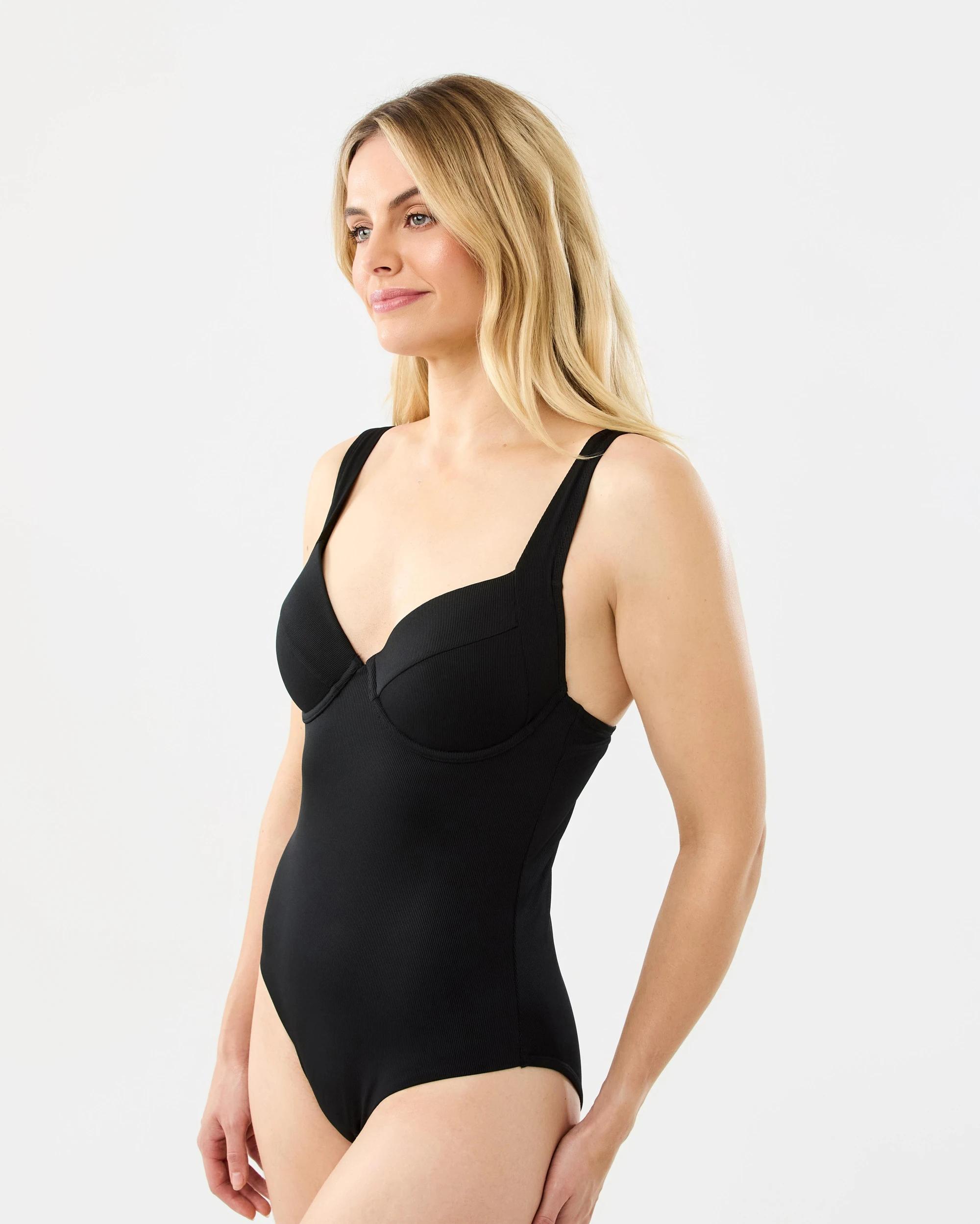 2 Moulded Underwire One Piece Swimsuit Black, 2 of 7