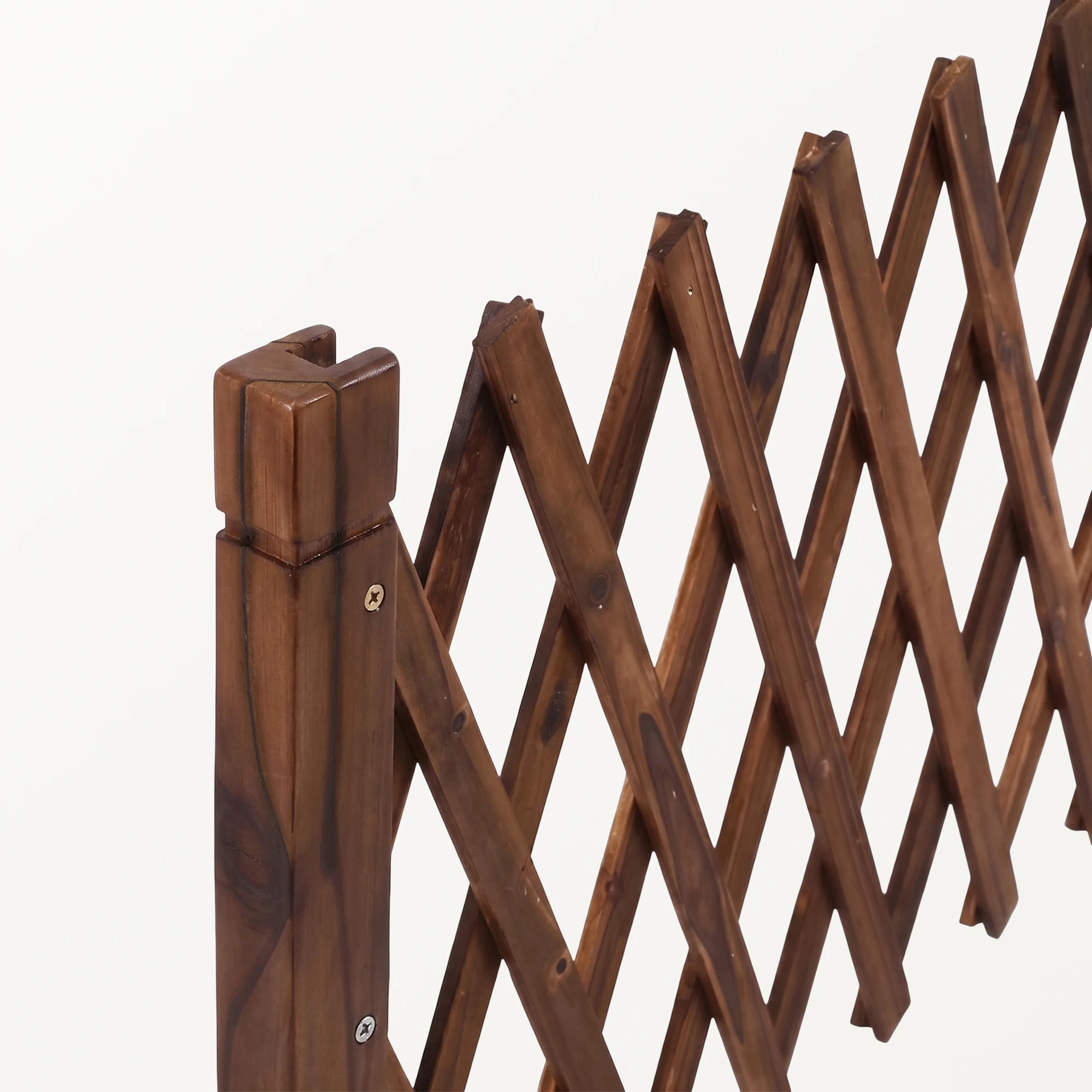 6 Gardeon Garden Fences Expandable Wooden Trellis Fence Plant Frame 160cm - Charcoal, 6 of 8