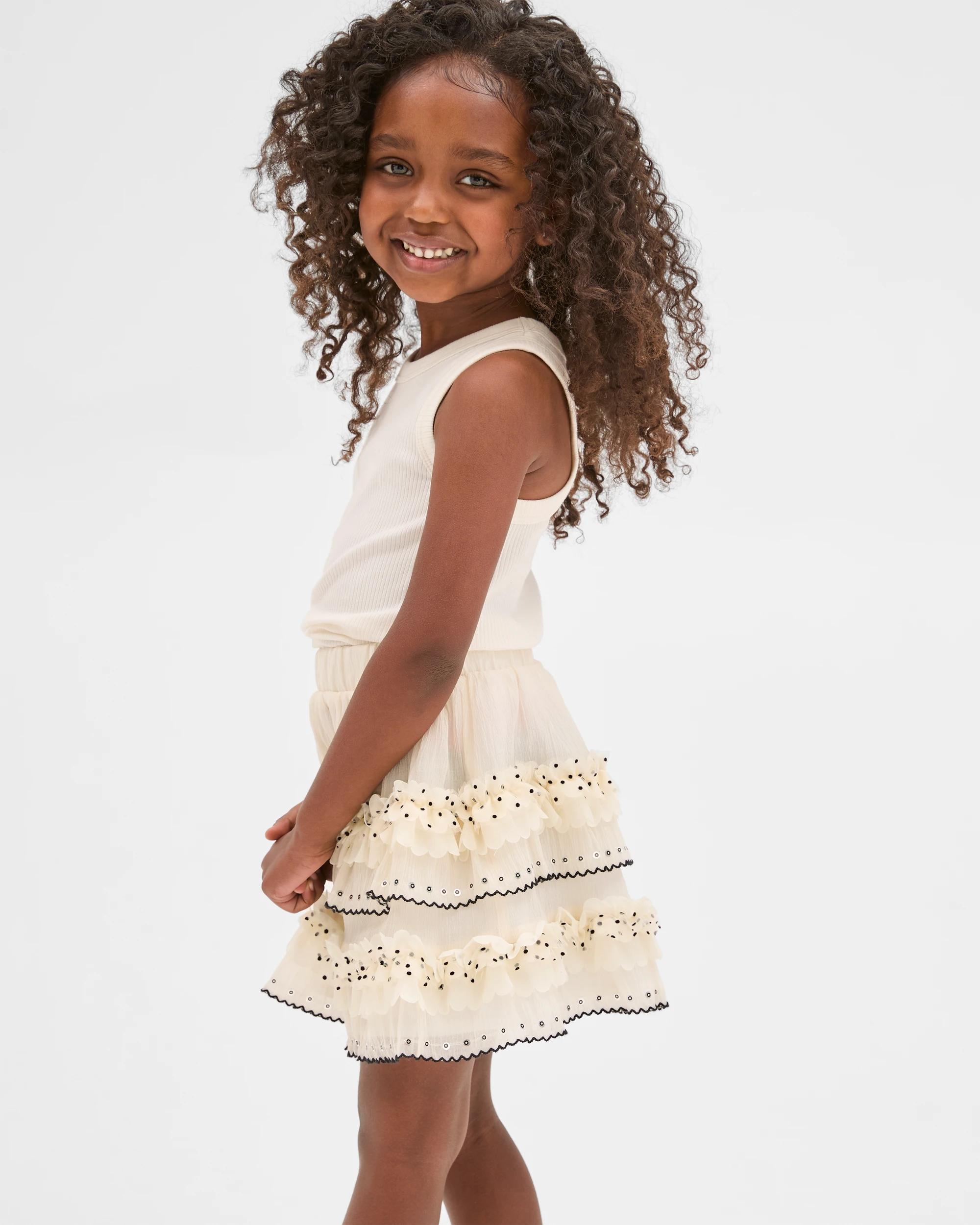 4 Target Kids Sequin Tulle Occasional Party Rara Skirt CREAM, 4 of 7
