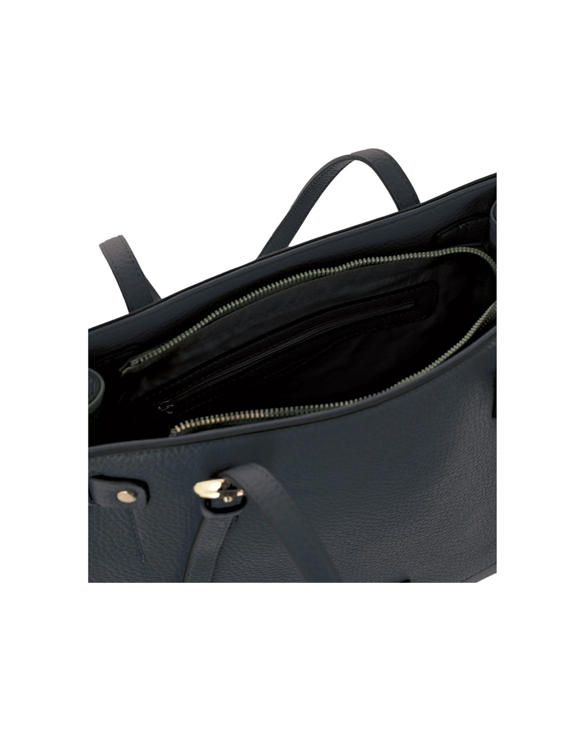2 Milleni Vegan Leather Tote Handbag With Twin Handles Fits 13" Laptop Hardware - Black, 2 of 5