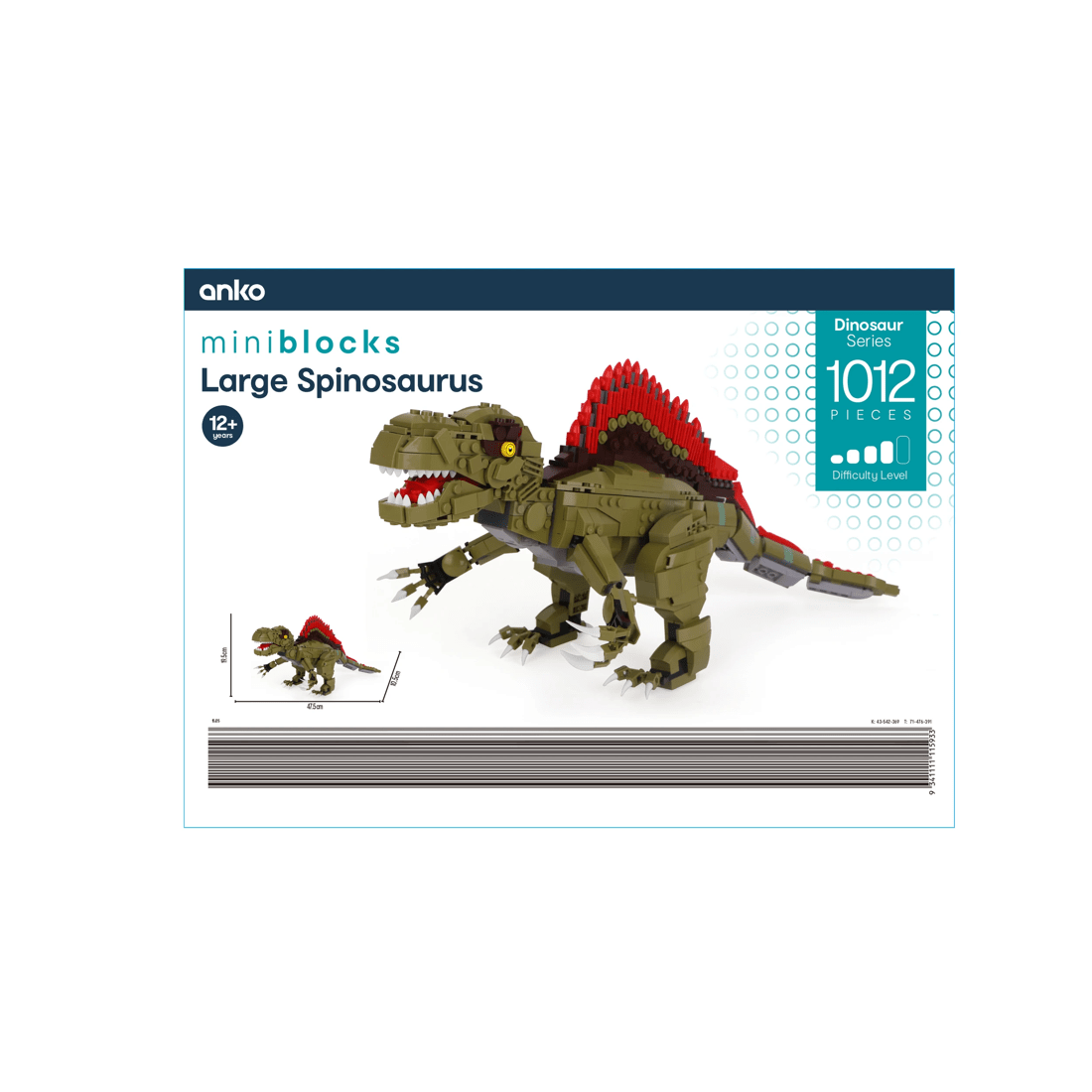 3 1012 Piece Mini Blocks Dinosaur Series: Large Spinosaurus, 3 of 3