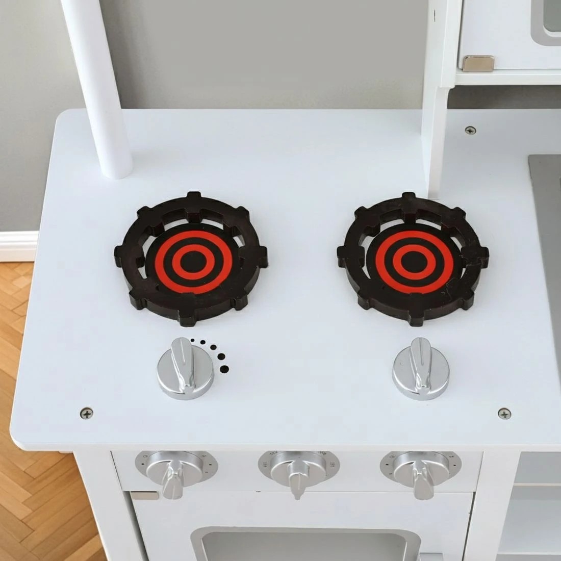 4 Keezi Kids Kitchen Play Set en Pretend Toys Cooking Children Cookware Food - White, 4 of 6