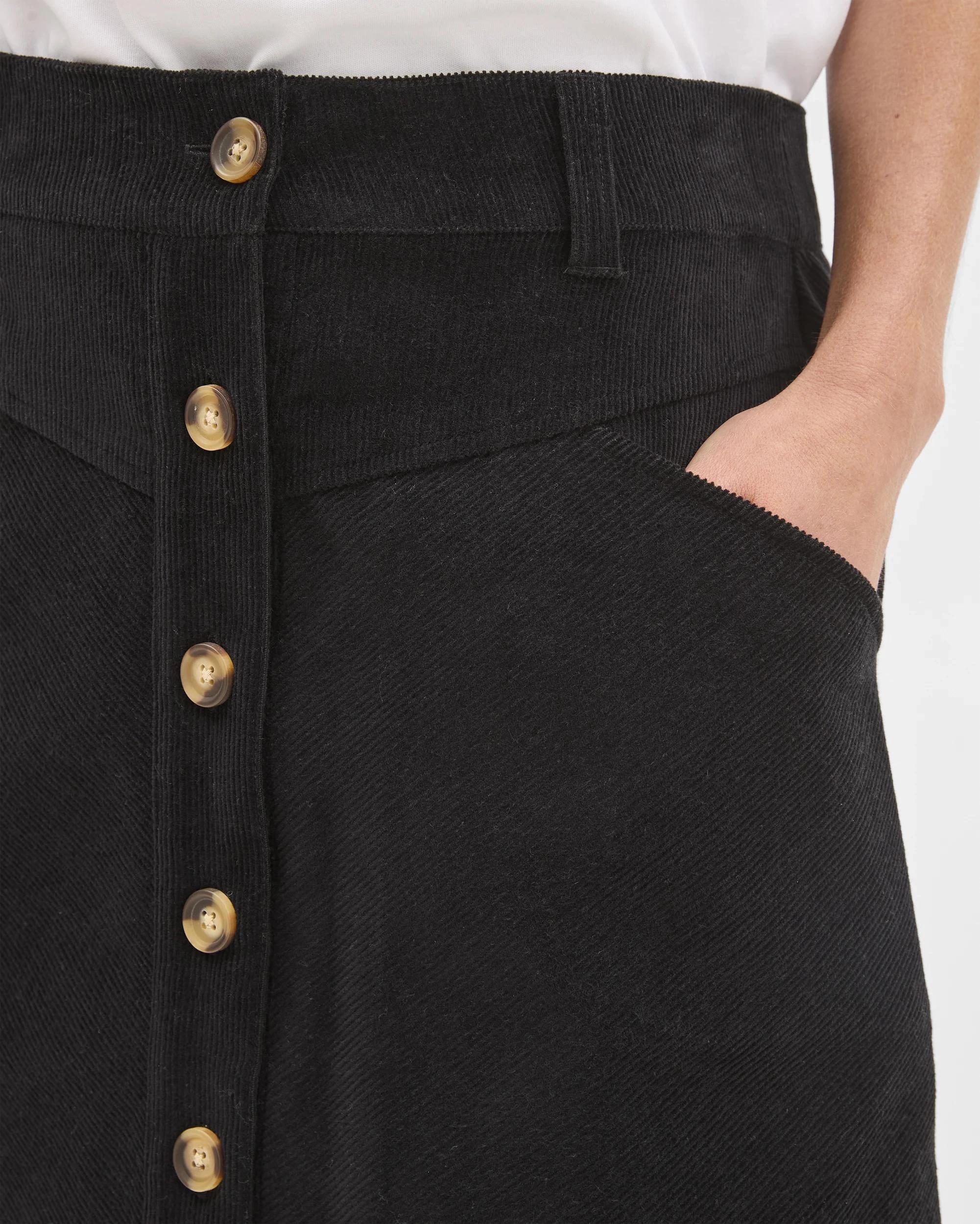 5 Target Woman Cord Button Front Mini Skirt BLACK, 5 of 6