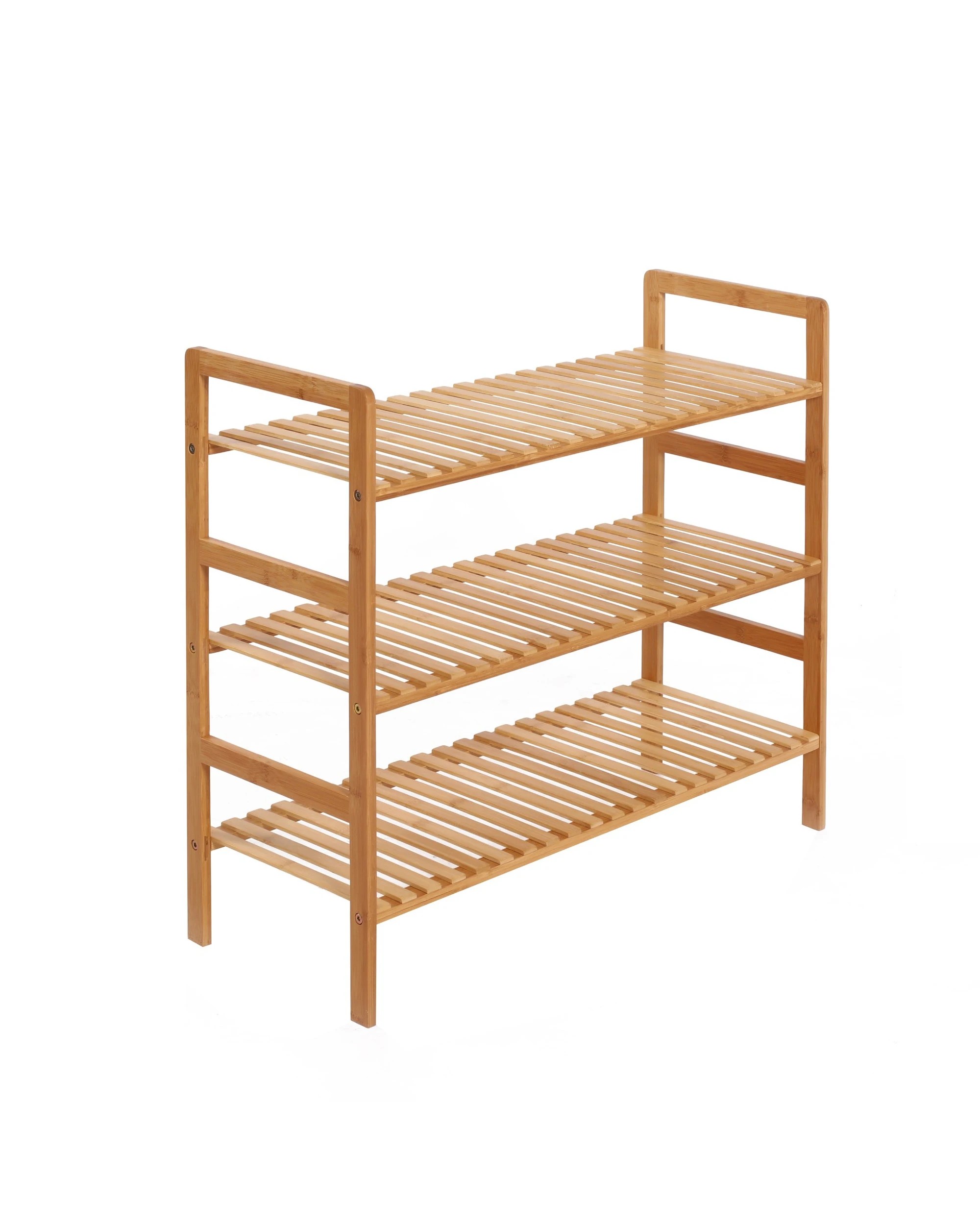 2 Sherwood Home 3-Tier Essential Bamboo Shoe Rack 70x27x60cm - Natural Bamboo, 2 of 4