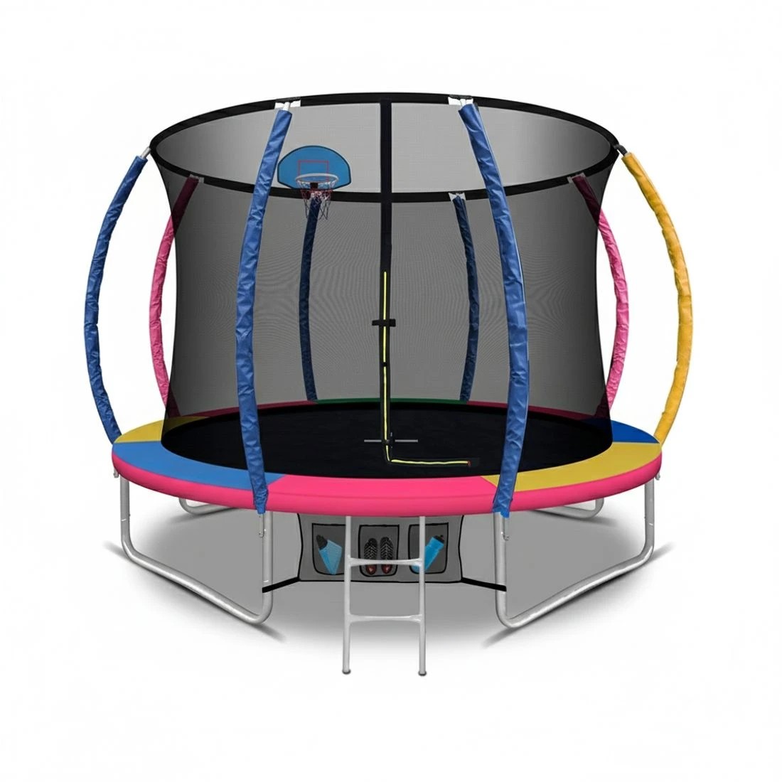 5 Everfit 10FT Trampoline for Kids w/ Ladder Enclosure Safety Net Rebounder - Multi, 5 of 7
