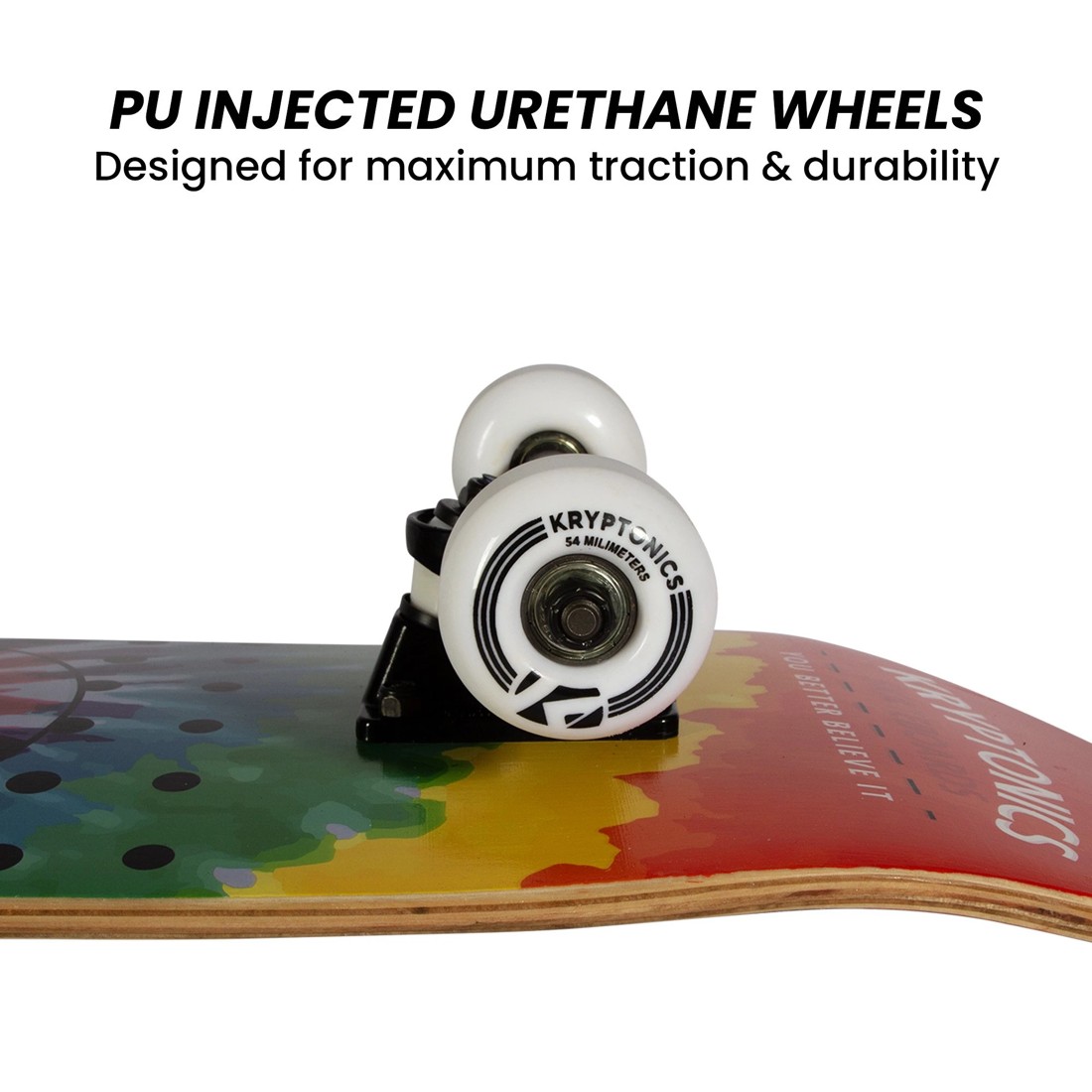 9 Kryptonics 31-inch Star Series Complete Skateboard Rainbow Dot, 9 of 10