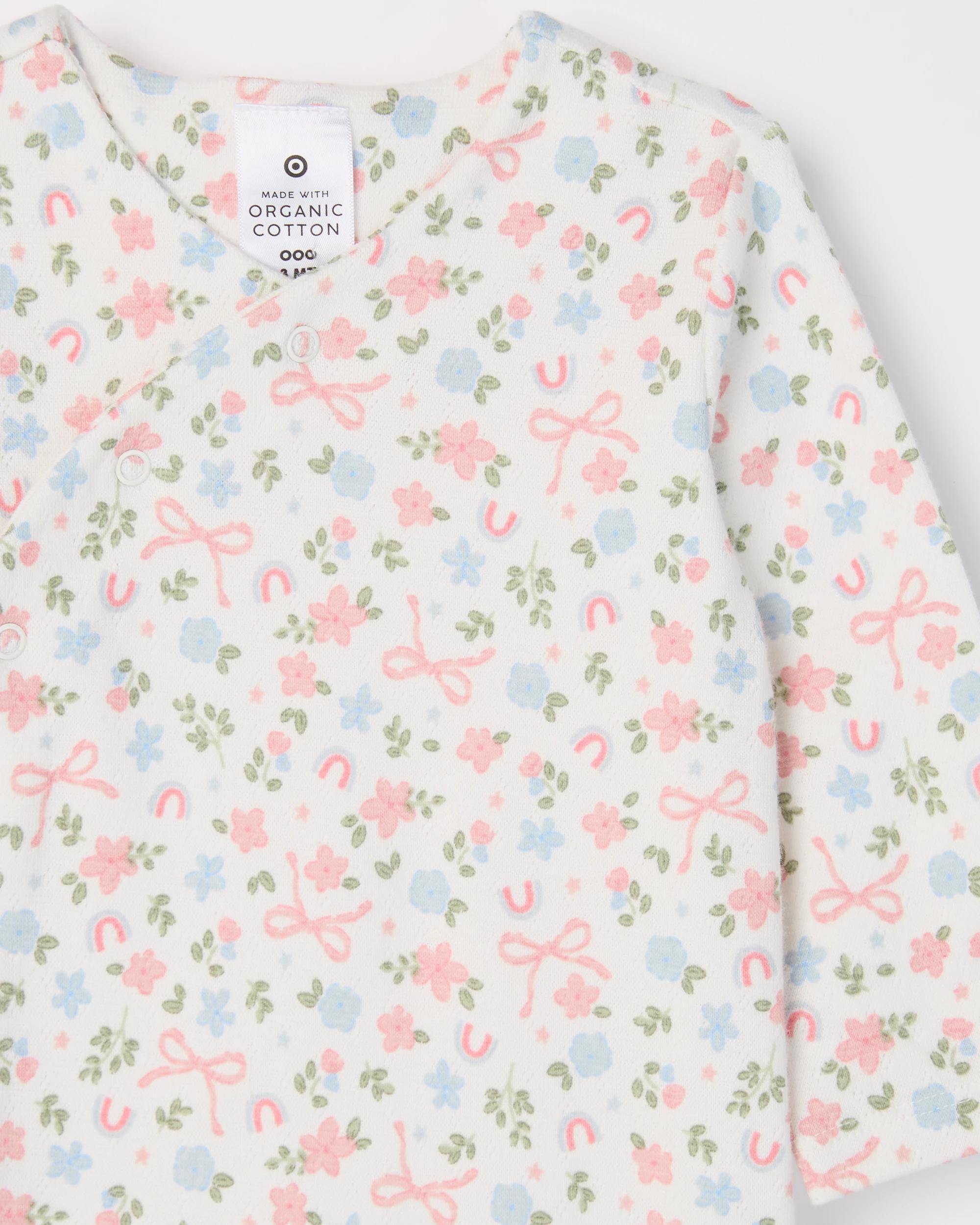 4 Target Baby Organic Cotton Pointelle Starter Set RAINBOW FLORAL, 4 of 4