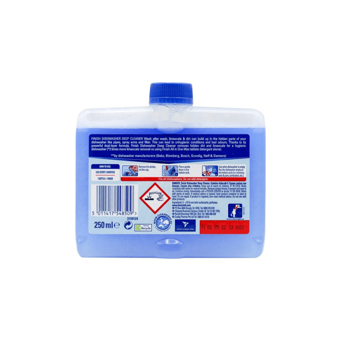 2 Finish Dishwasher Deep Cleaner Liquid Canister 250ml - Limescale Remover, 2 of 3