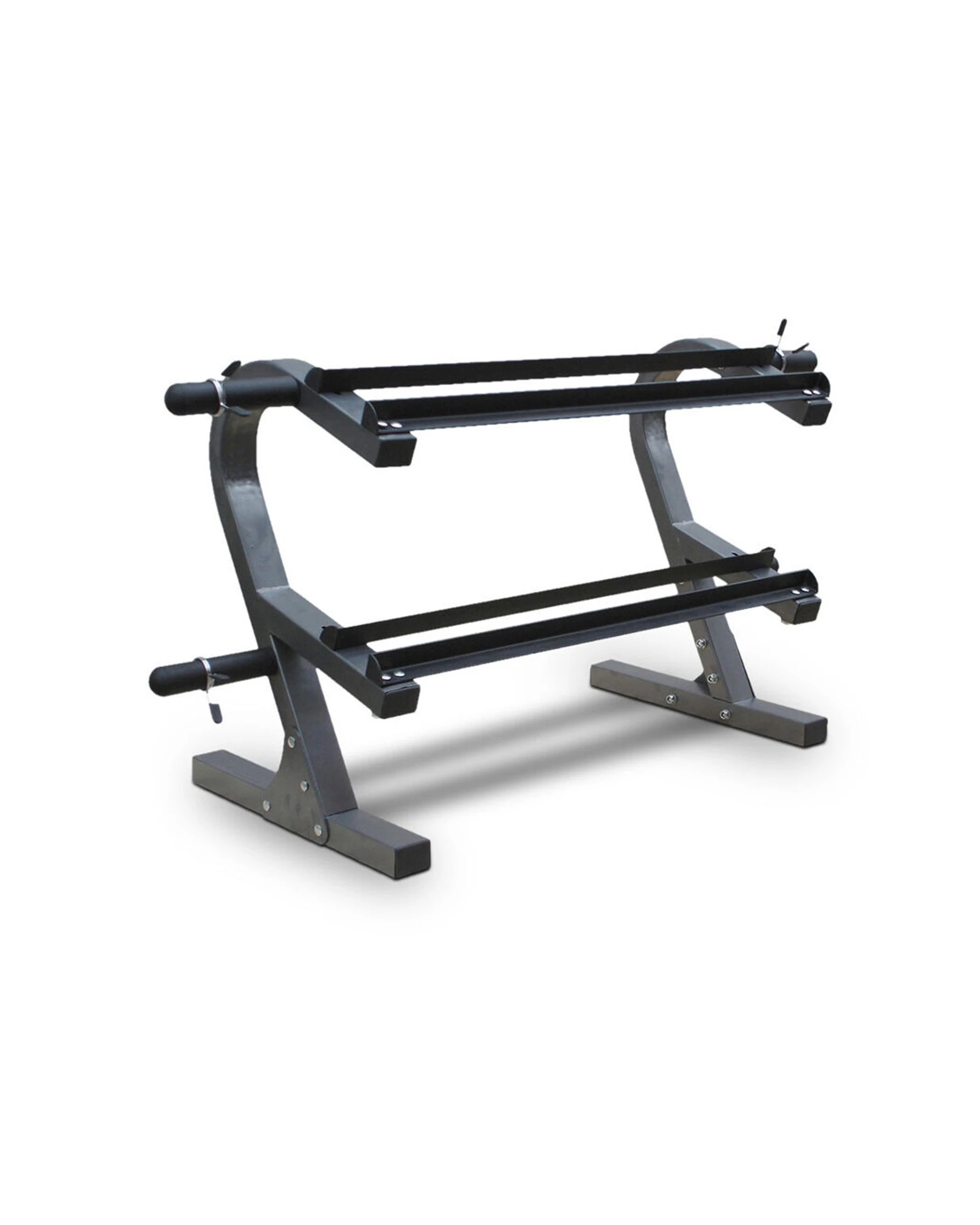 1 Bodyworx 2-Tier Adjustable Dumbbell Rack With Pegs Home Gym Storage Steel - Black, 1 of 1