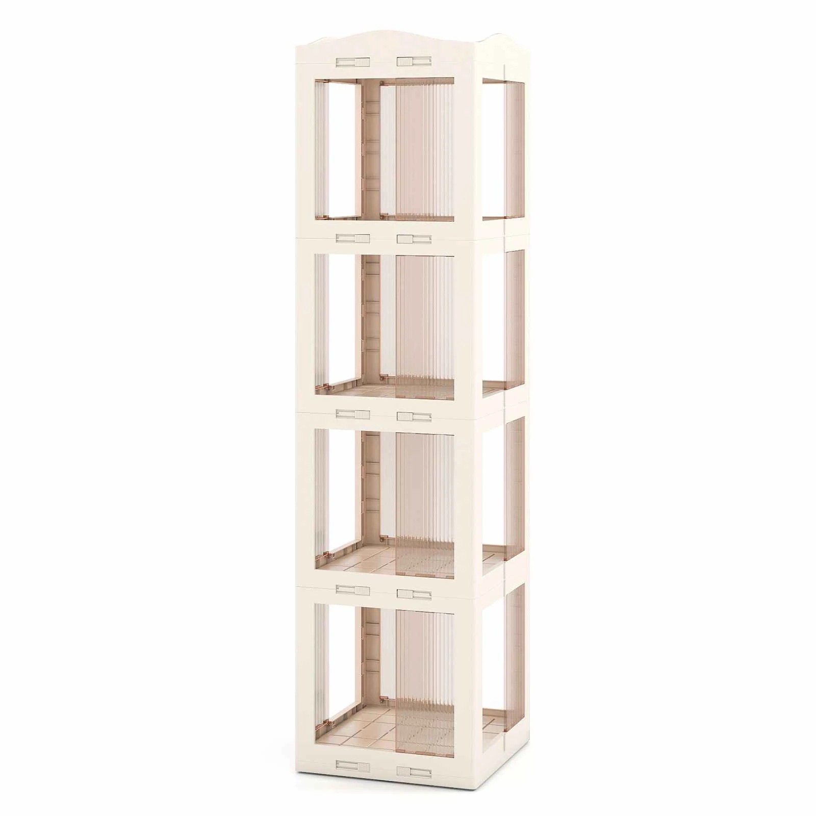 1 Costway 360° Rotating Bookshelf 4-Tier Corner Bookcase Display Shelf Storage Organiser, 1 of 3