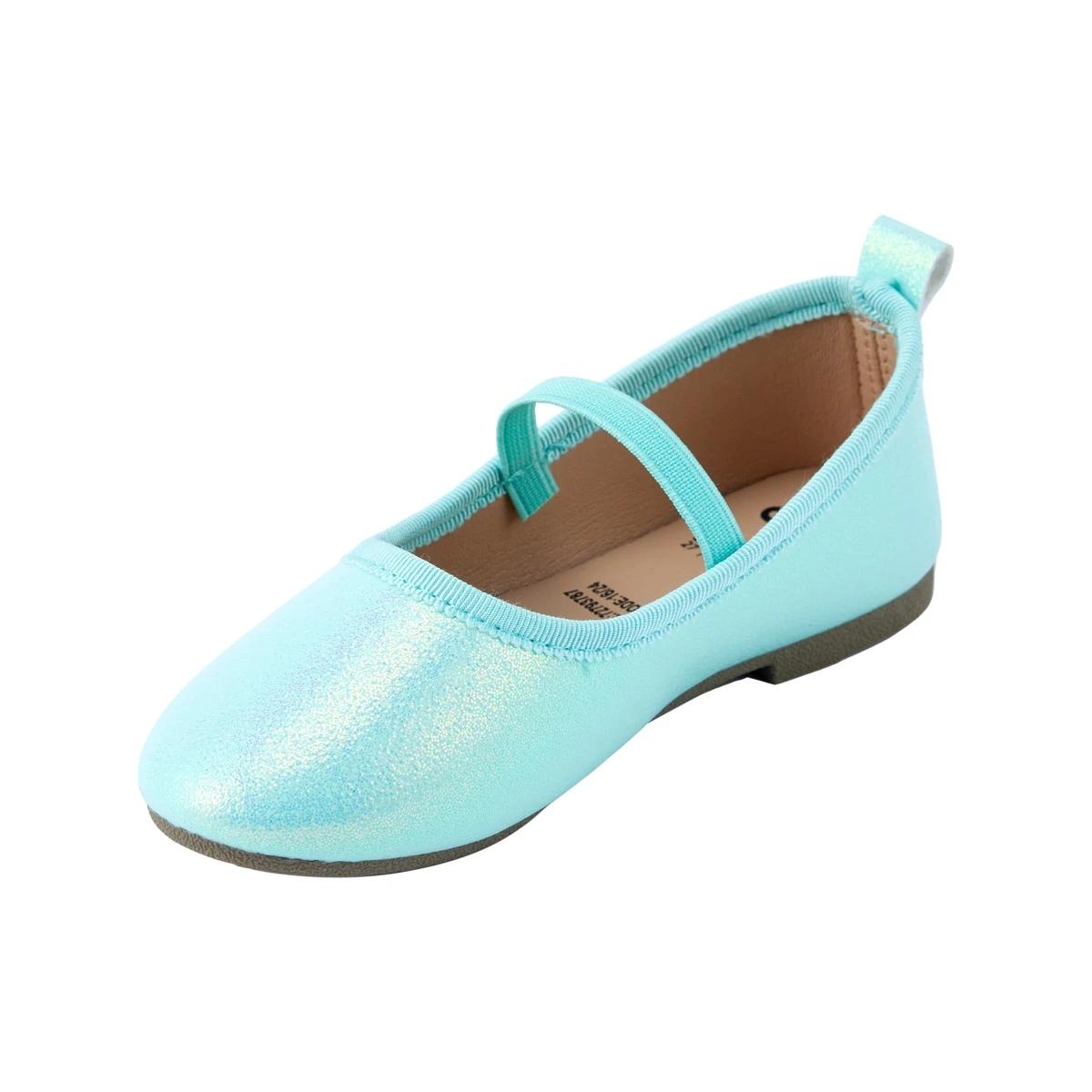 3 Junior Glitter Flats Aqua, 3 of 5