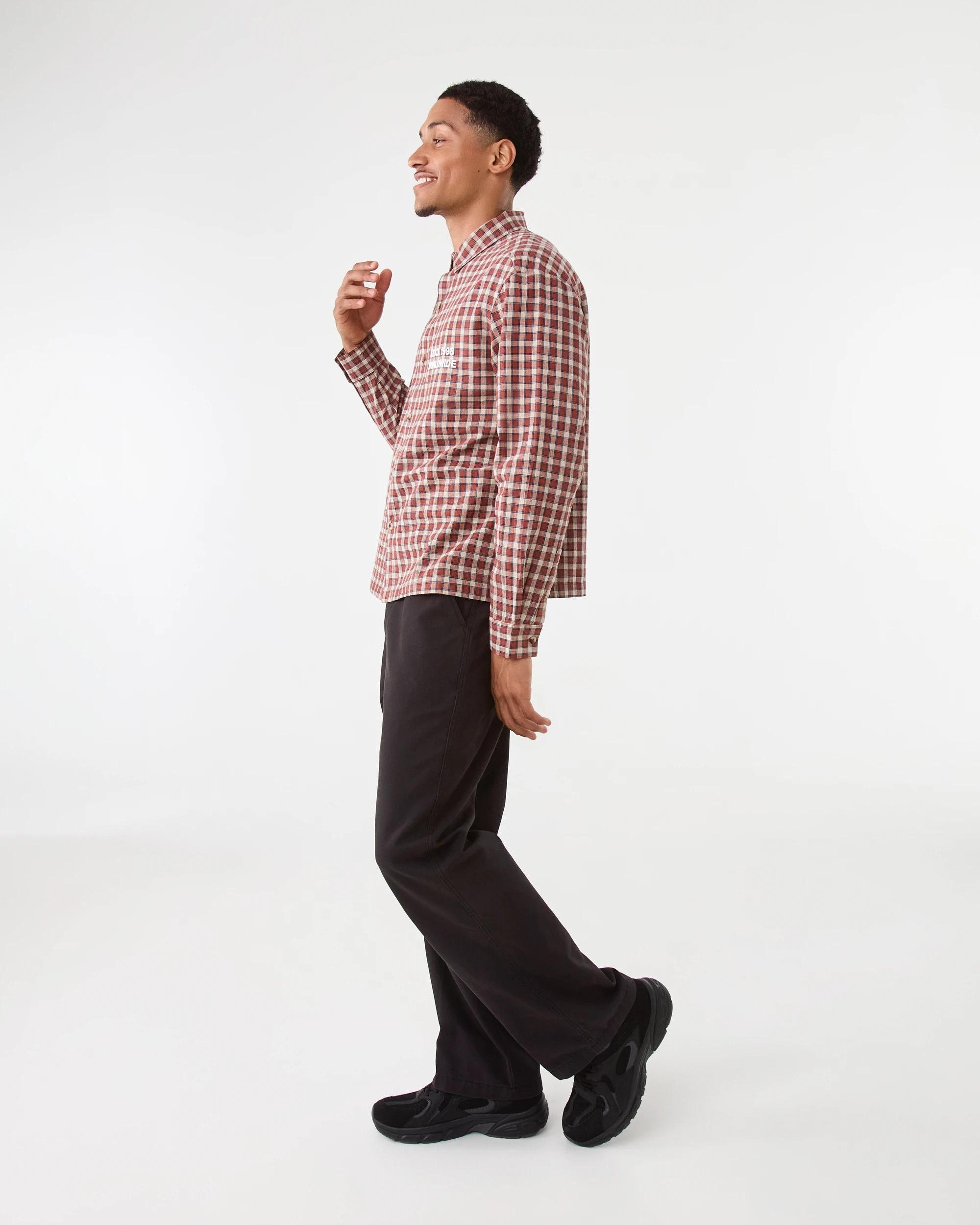3 Long Sleeve Boxy Shirt Red Check, 3 of 9