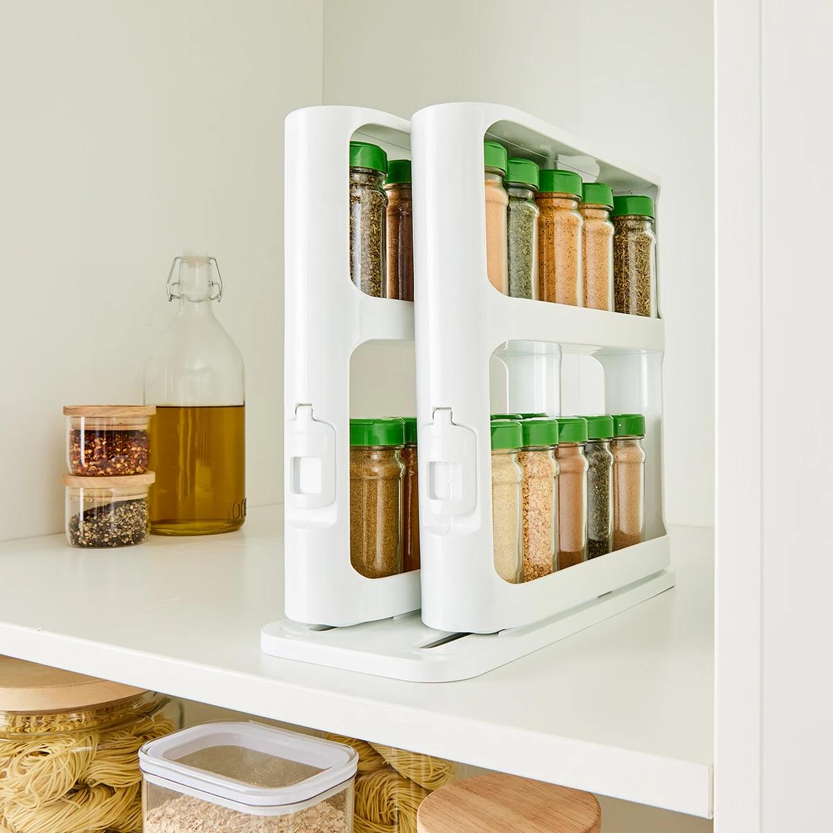 8-Pack Carbon Steel Spice Rack Shelves – Wall Mounted Storage Organizer, Black