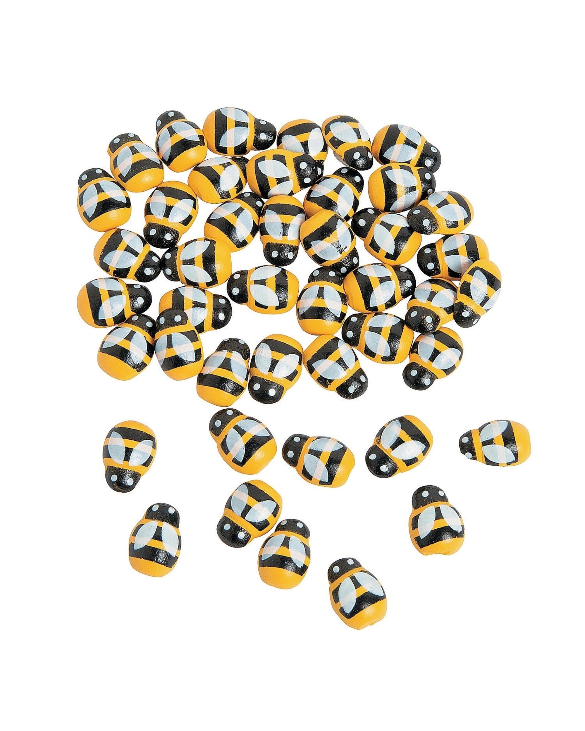 1 Partyrama Mini Stick On Bees Pack of 50, 1 of 2