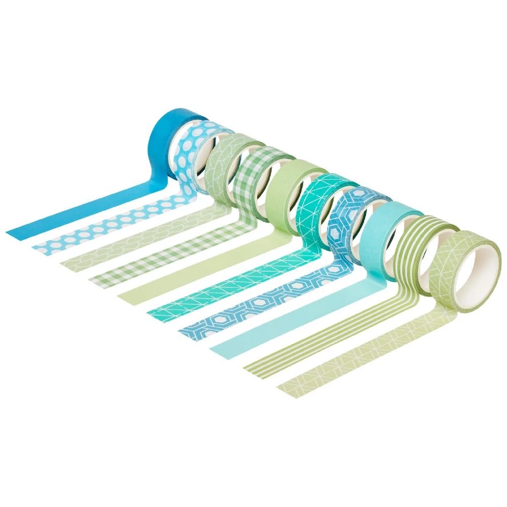 3 Otto Washi Tape Green and Blue 10 Pack, 3 of 3