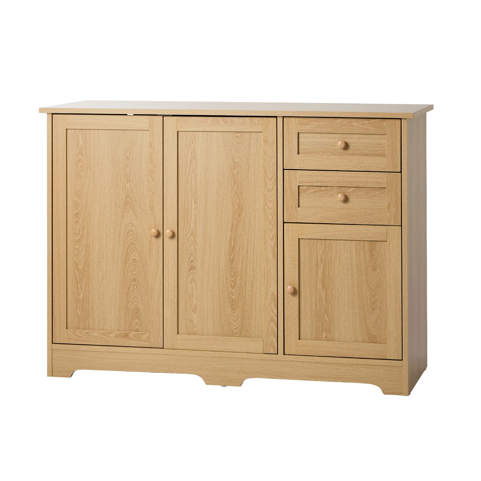 1 Oikiture Buffet Sideboard Storage Cabinet Cupboard - Natural, 1 of 9