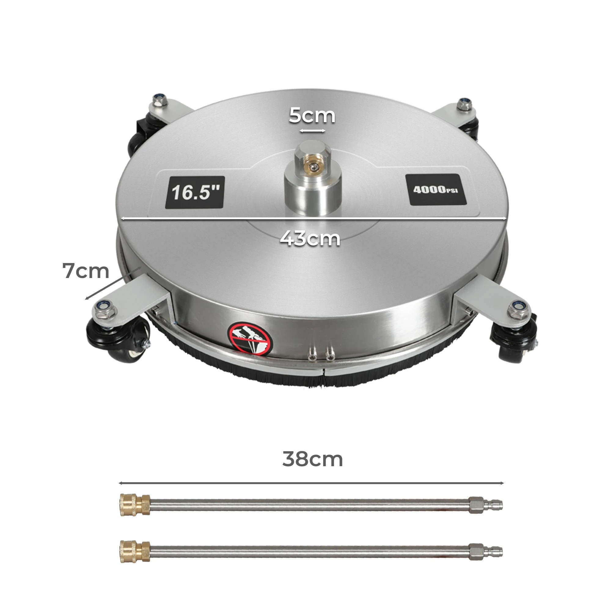 2 Traderight Pressure Washer Surface Cleaner With 4 Wheels Stainless 27600 kPa, 2 of 5