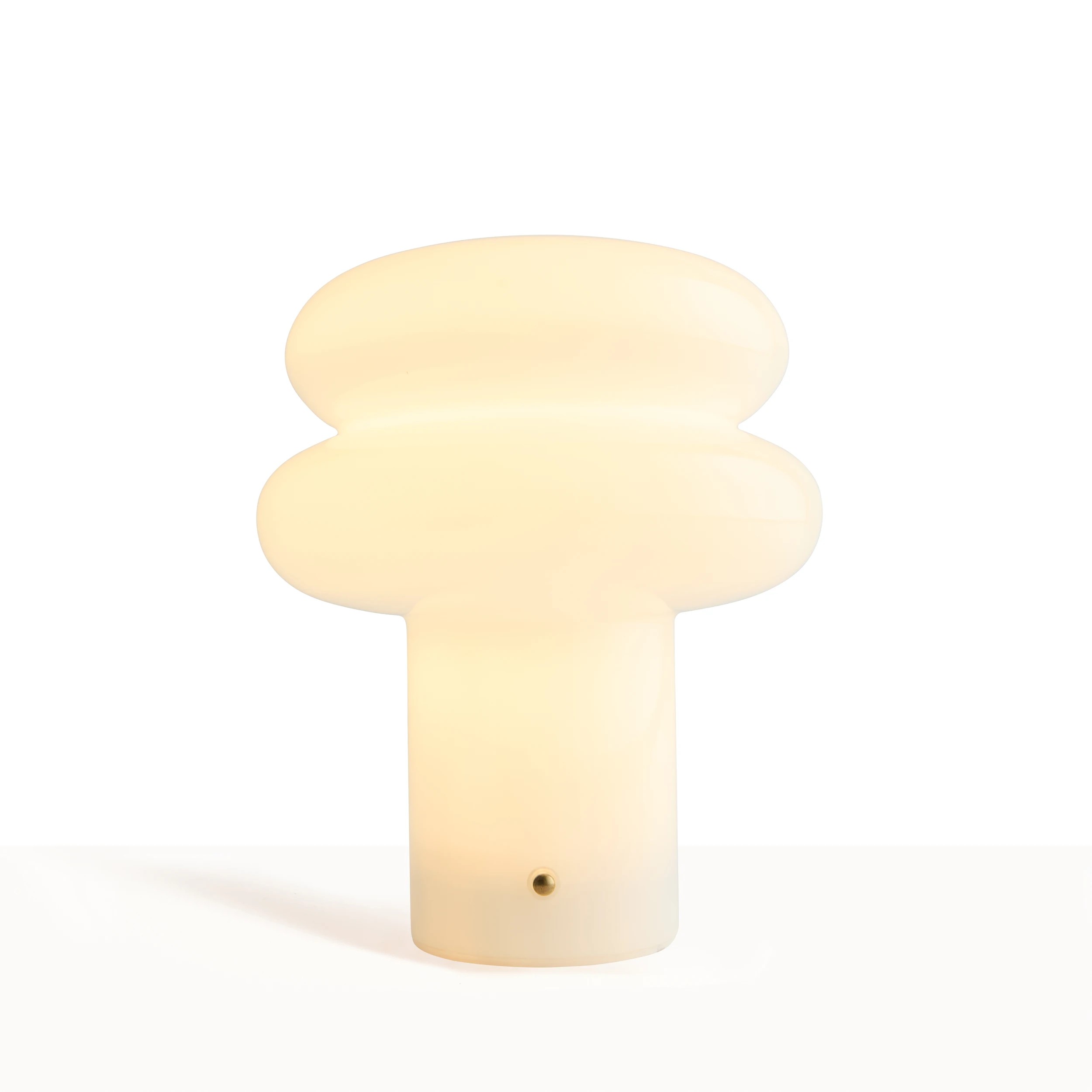 1 Oslo Glass Portable Rechargeable Lamp - White, 1 of 7