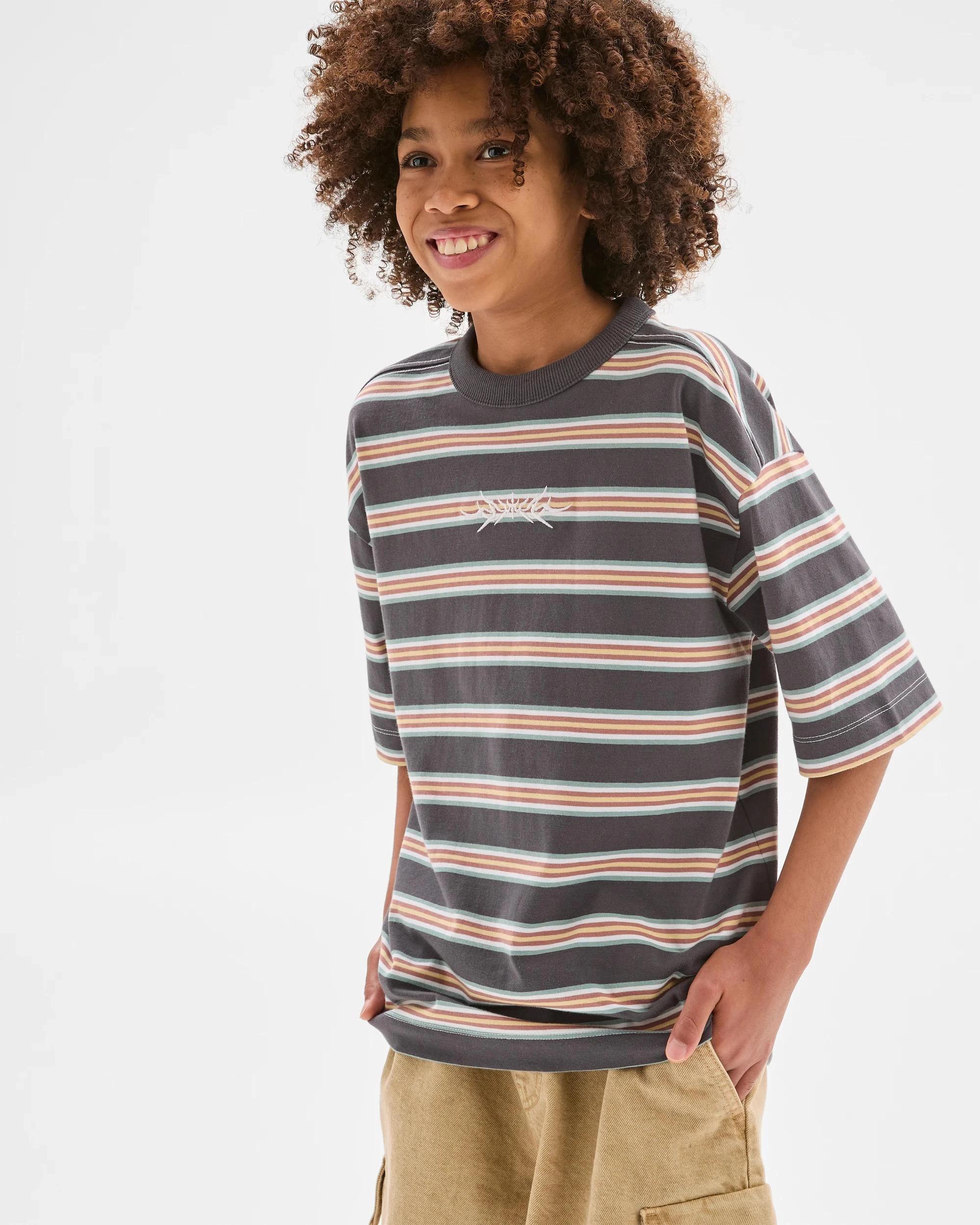 3 Target Kids Australian Cotton Stripe T-Shirt BLACKENED PEARL, 3 of 7