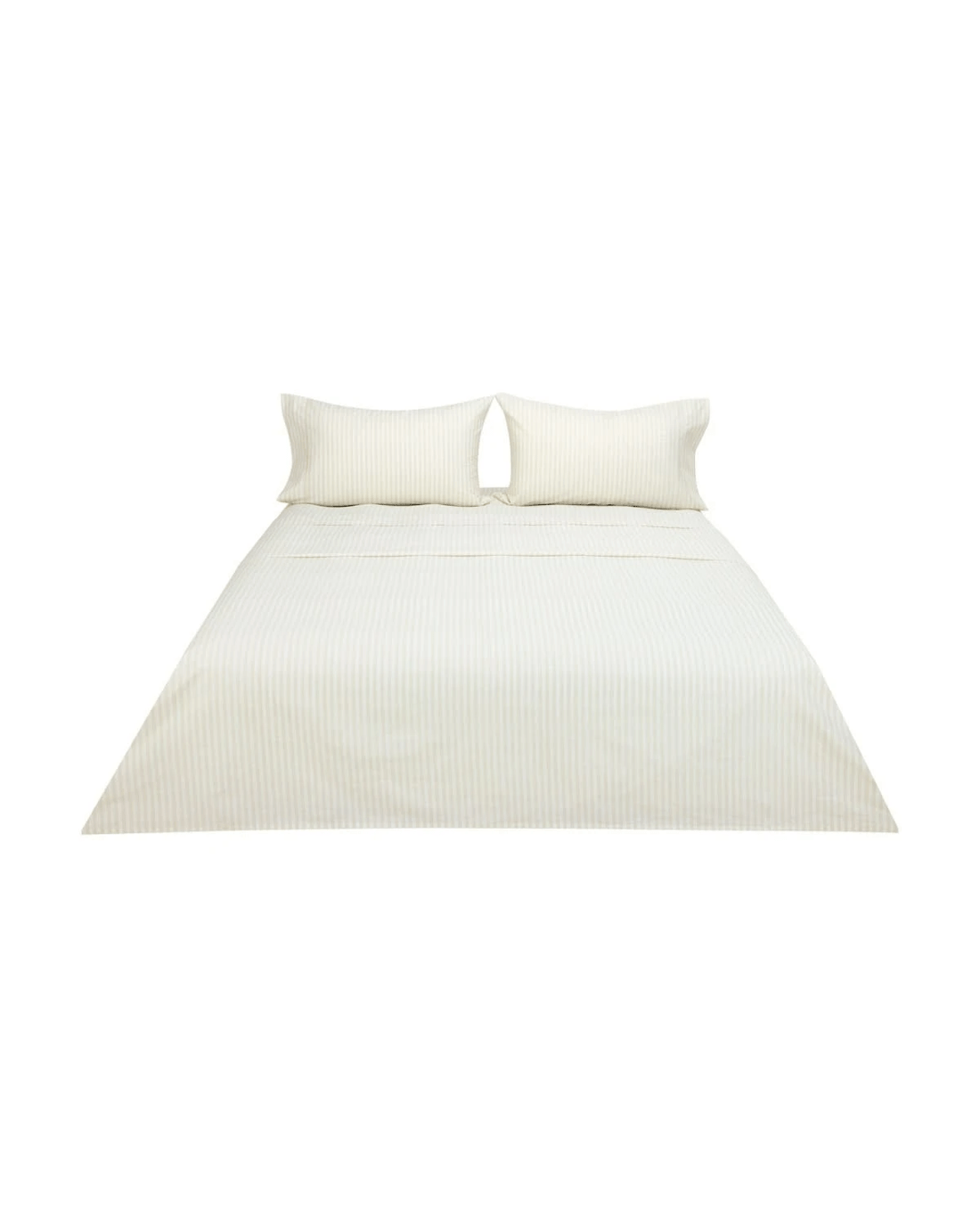 6 250 Thread Count Stripe Cotton Sheet Set - Queen Bed, Natural, 6 of 7