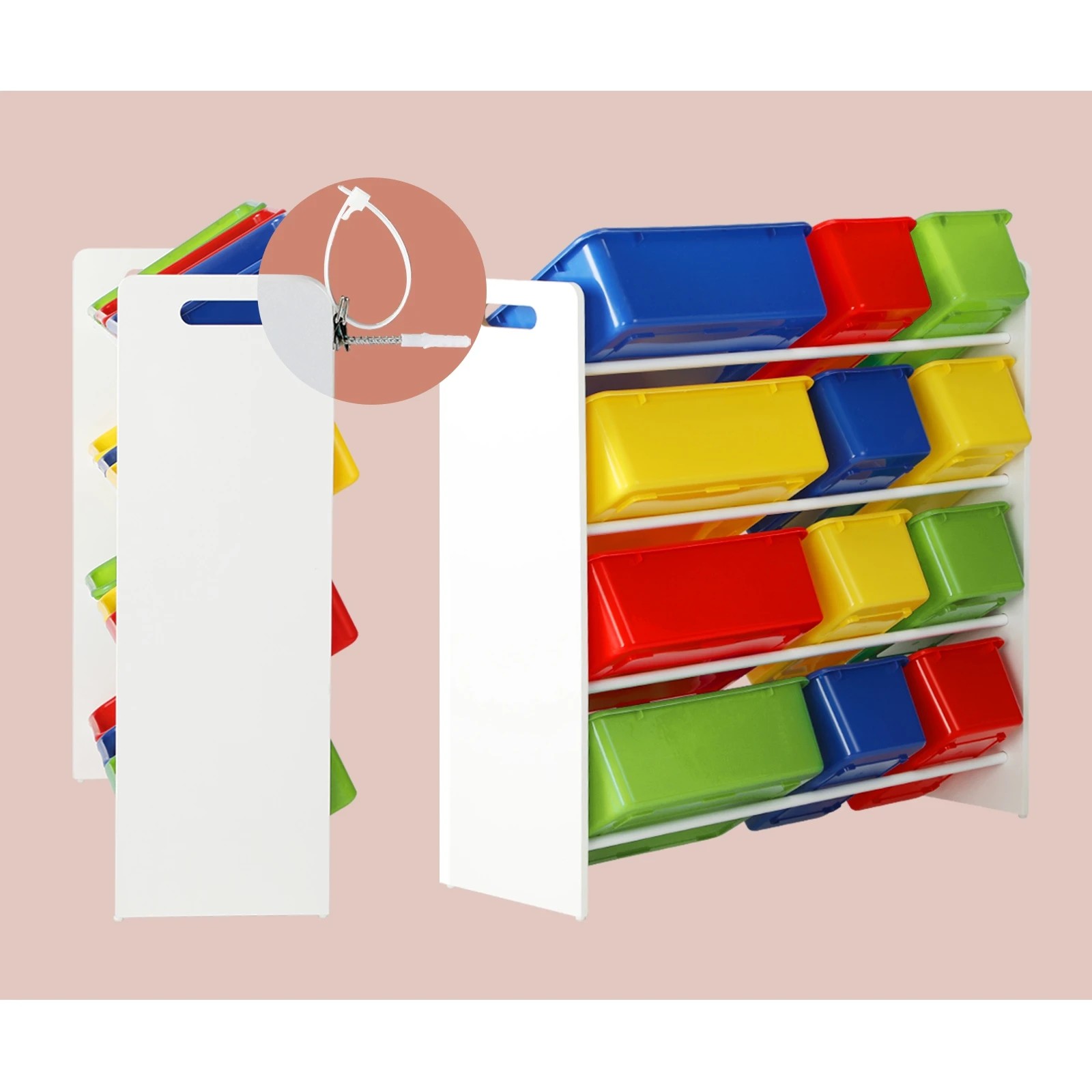 5 Oikiture Kids Toy Box Organiser 12 Bins Display Shelf Storage Rack Drawer
 - White, 5 of 10