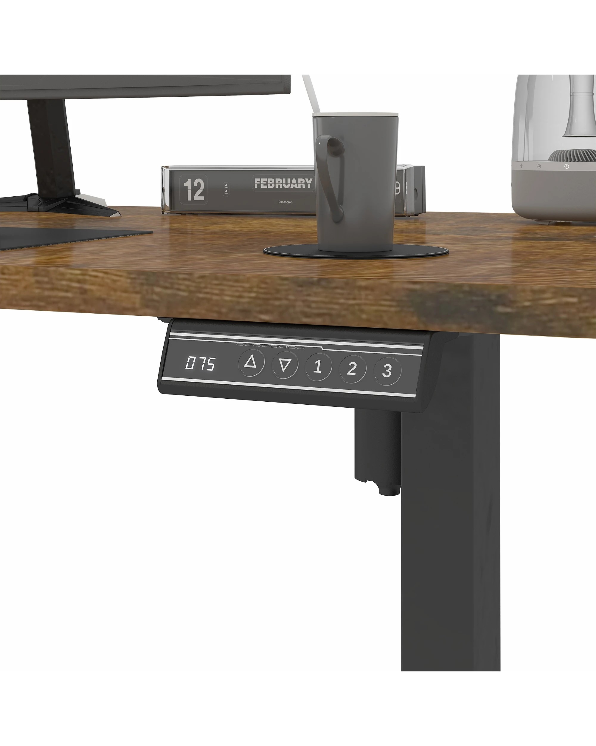 4 Advwin Electric Standing Desk 120×60cm Height Adjustable Sit Stand Table with Smart Memory Panel - Brown, 4 of 7