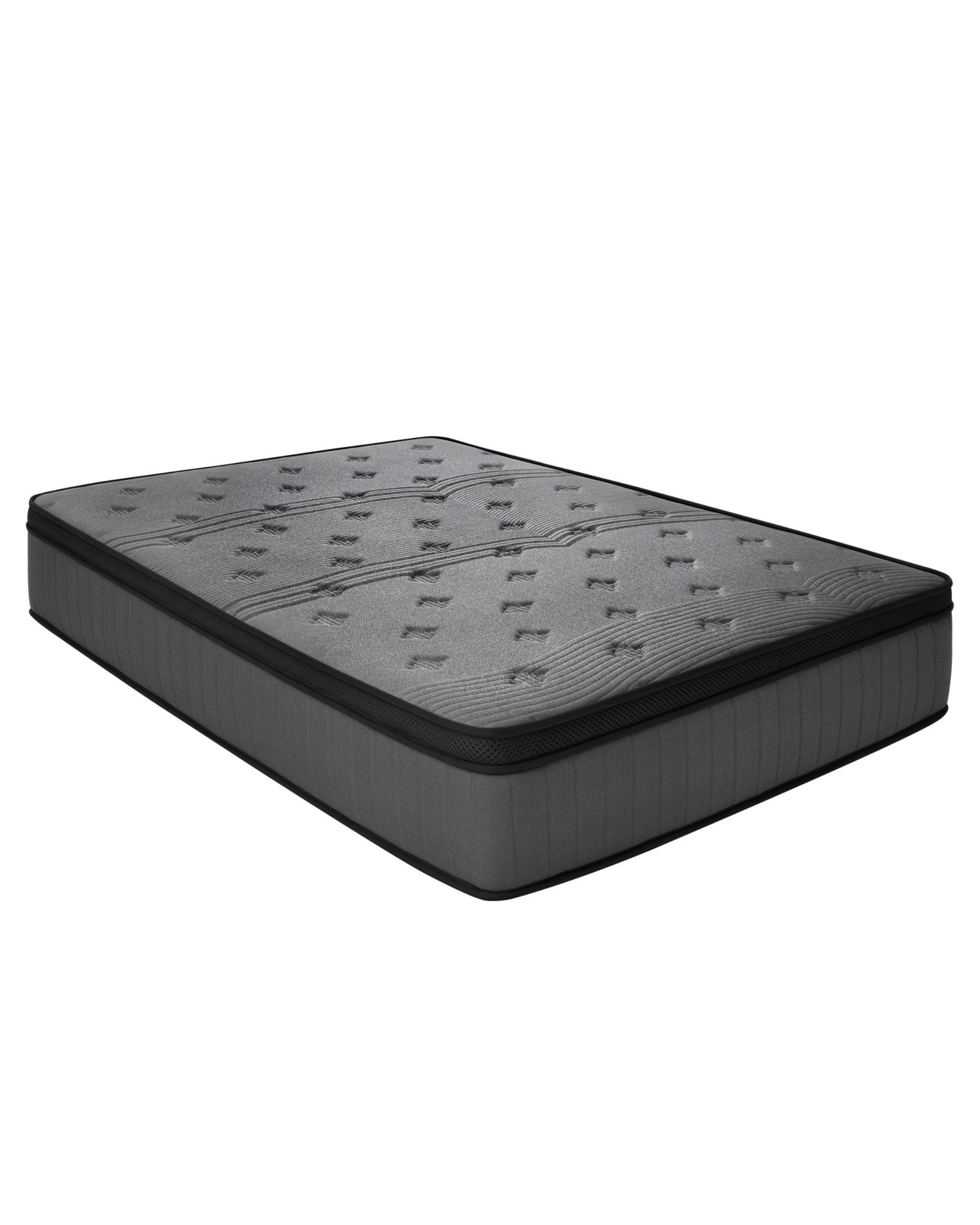 1 Advwin Mattress Double Medium Firm Bed Top Pocket Spring 30cm - Grey, 1 of 4