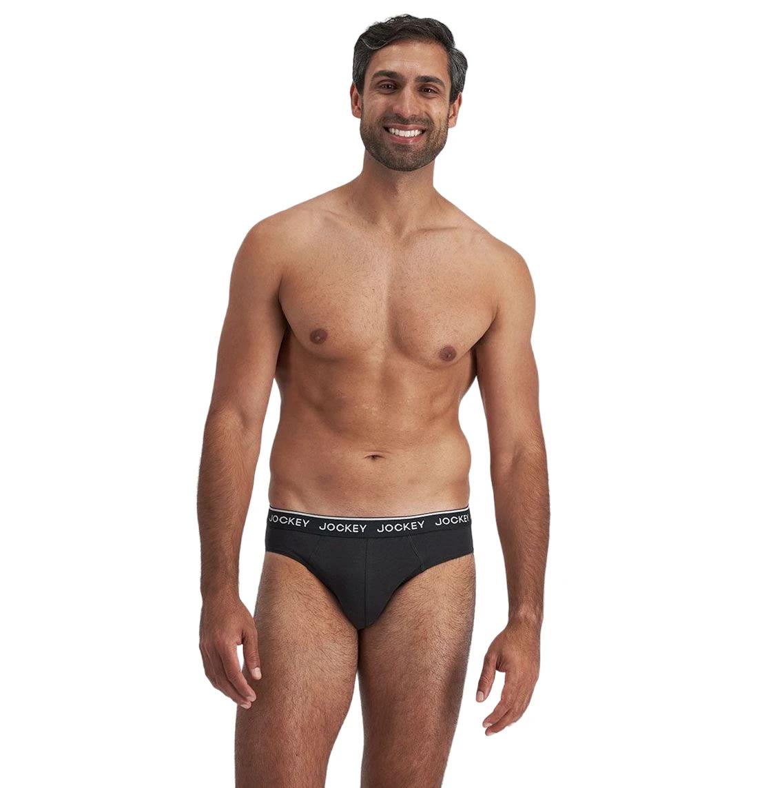 9 Jockey 4 Pack Elastic Cotton Brief Underwear Black / Grey Undies BLACK/GREY, 9 of 9