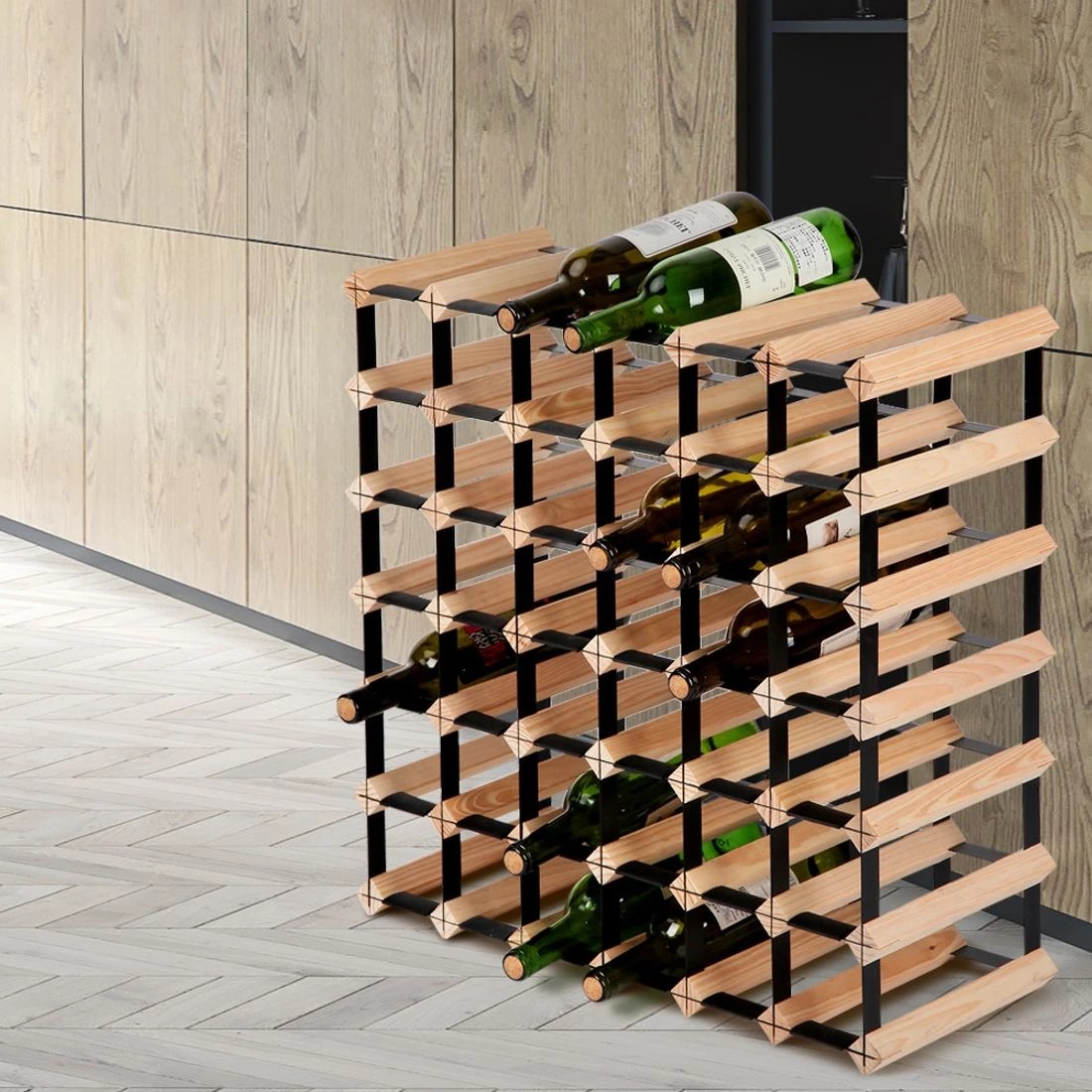 1 Artiss Wine Rack 42 Bottle
 - Brown, 1 of 4