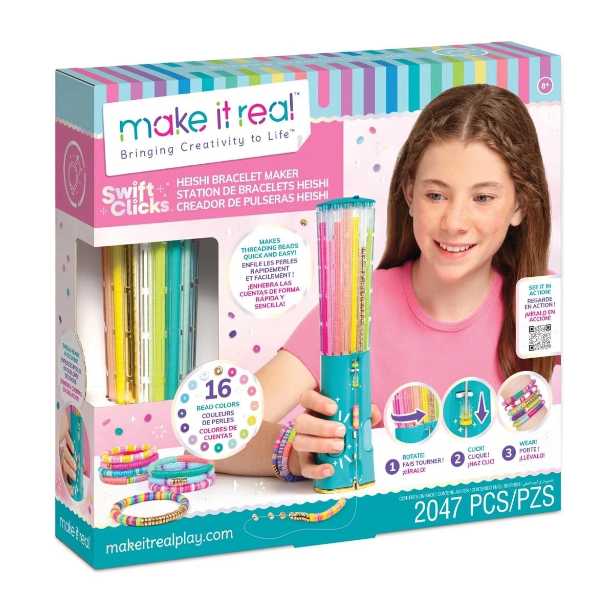 1 2047 Piece Make It Real Swift Clicks Heishi Bracelet Maker, 1 of 8