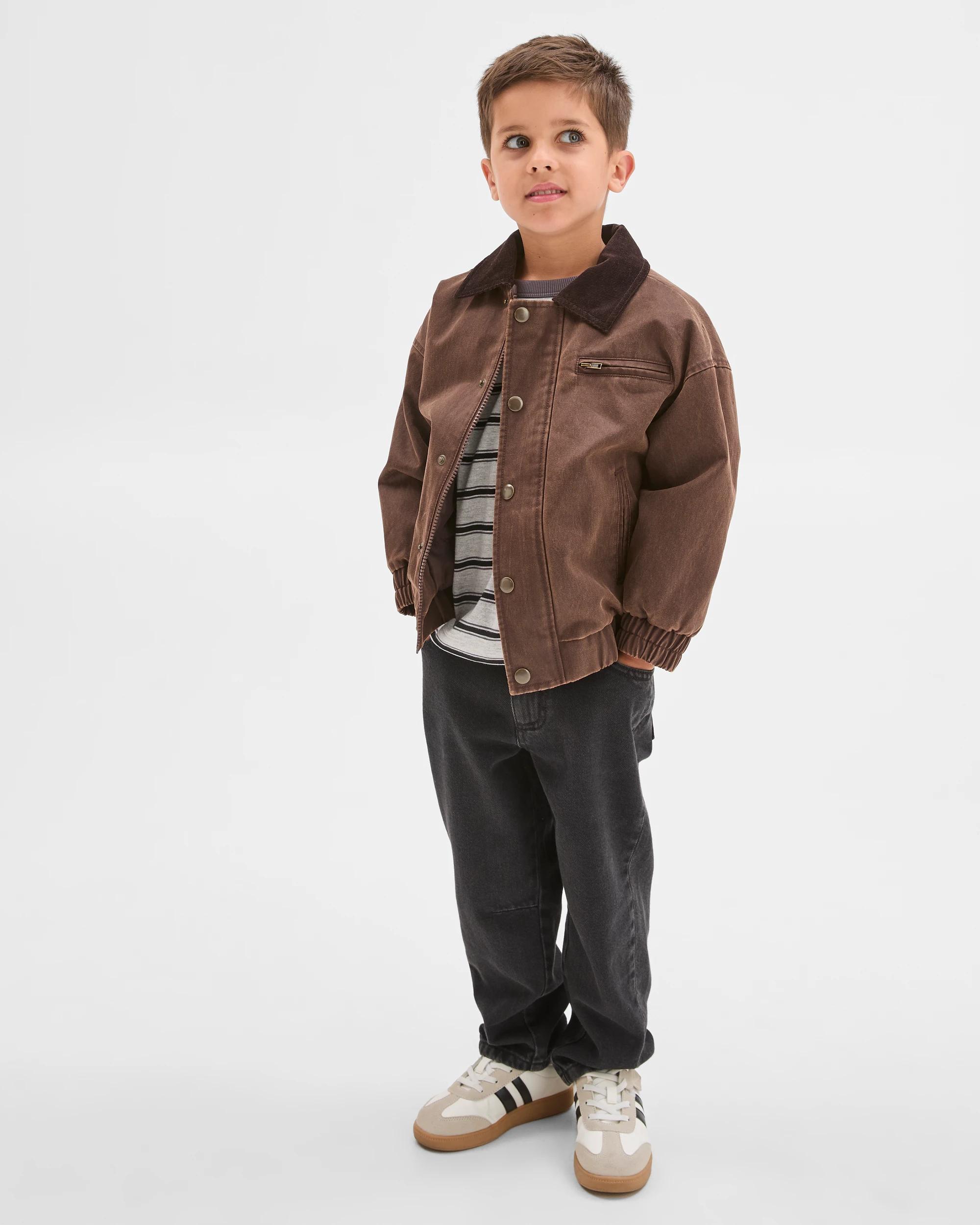 4 Target Kids Australian Cotton Blend Waxed Jacket BROWN, 4 of 7