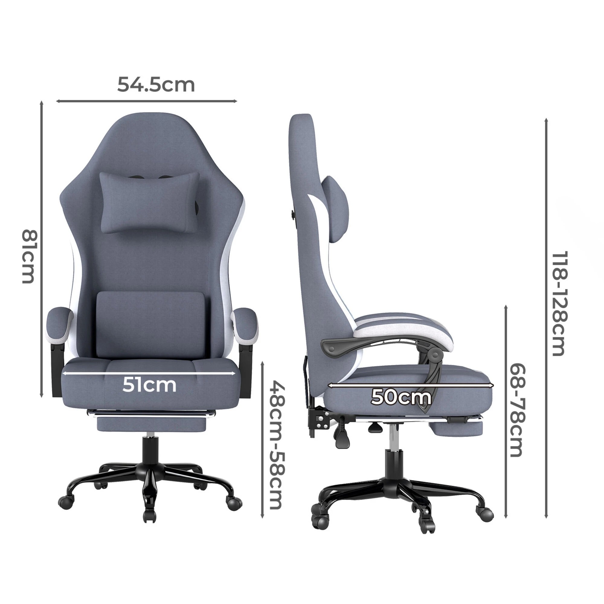 3 Levede Ergonomic Office Chair  PU Leather - Grey, 3 of 9