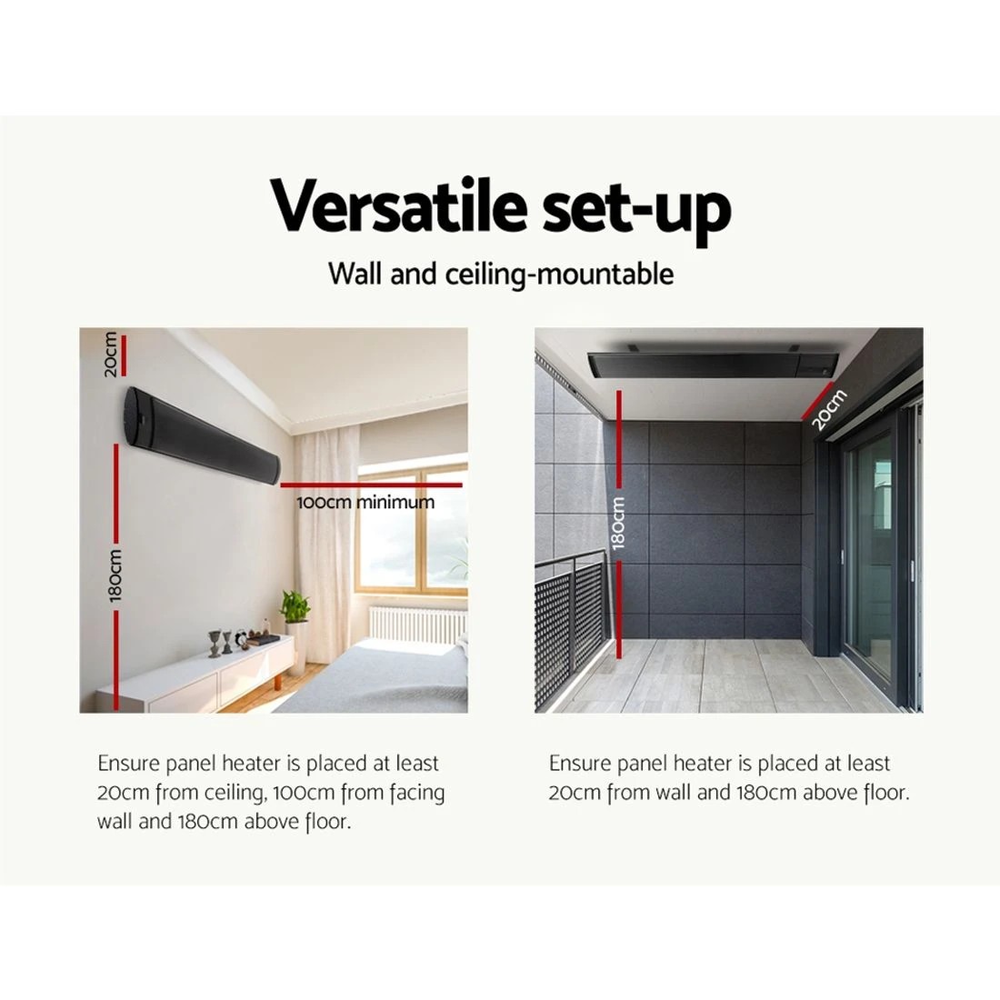 6 Devanti Electric Radiant Strip Heater Outdoor - Black, 6 of 6