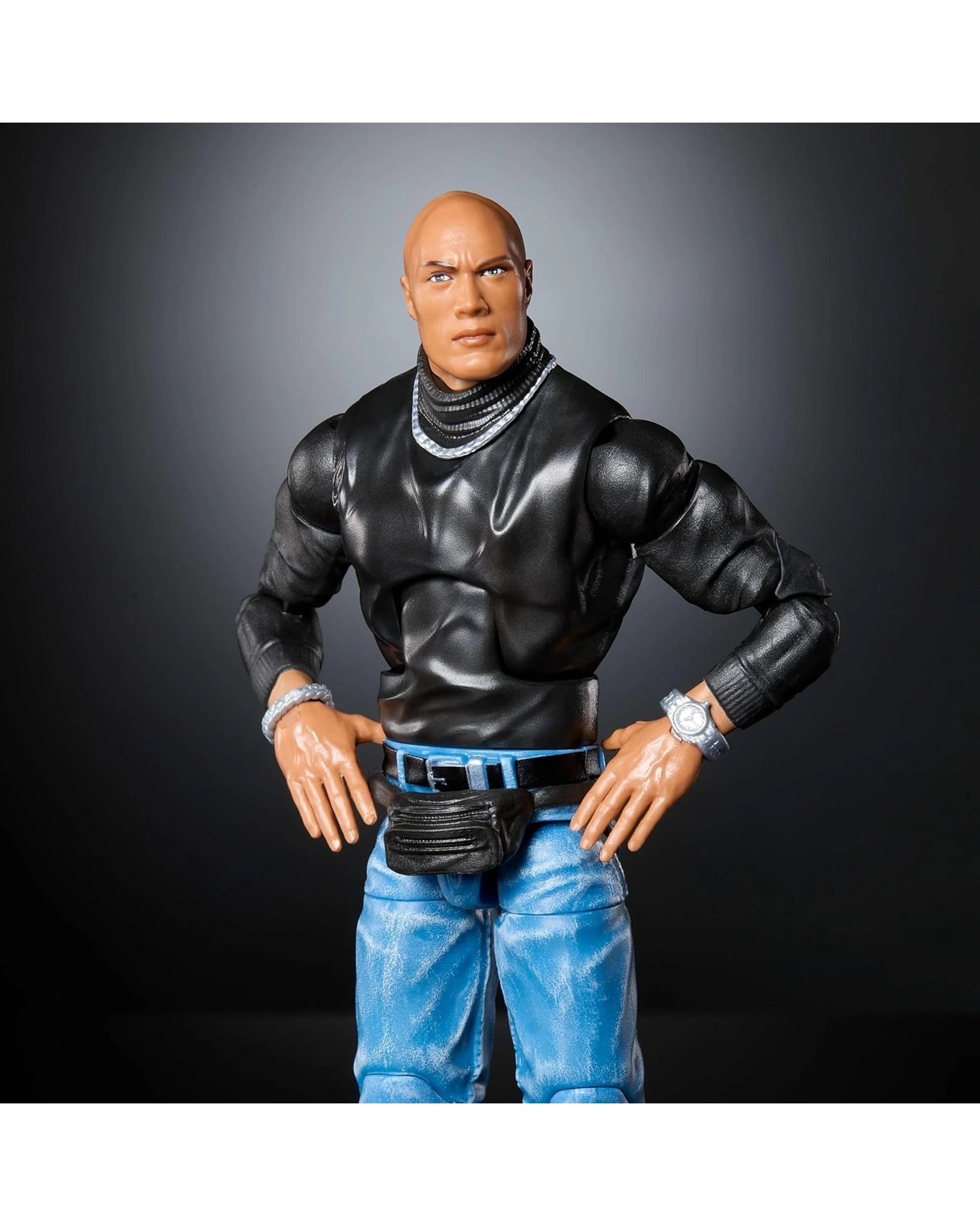 5 WWE Elite Collection The Rock with Fanny Pack Action Figure, 5 of 6