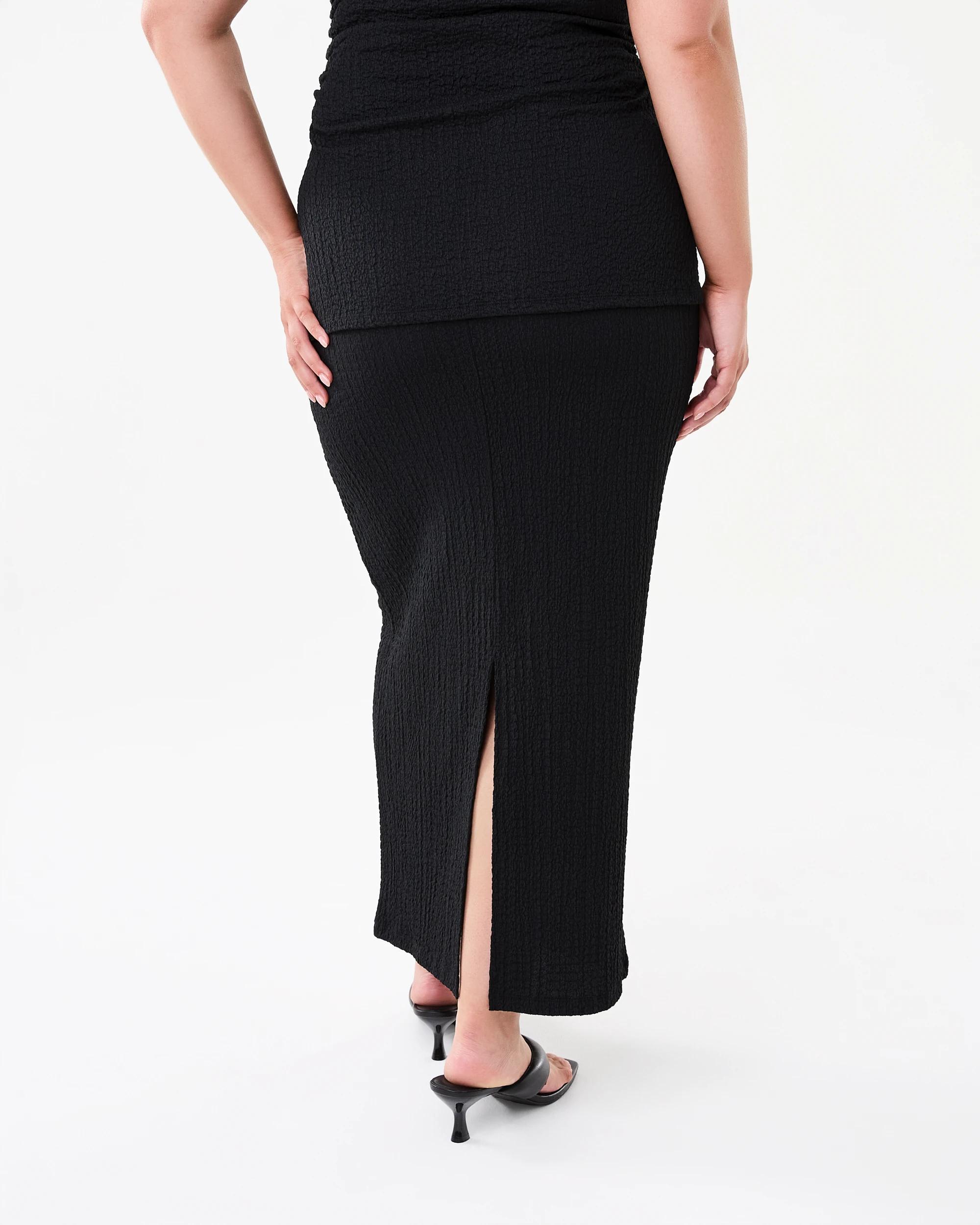 3 Textured Maxi Skirt Black, 3 of 5
