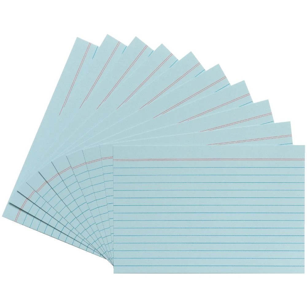 3 J.Burrows Index Cards Ruled 152 x 102mm Blue 100 Pack, 3 of 3