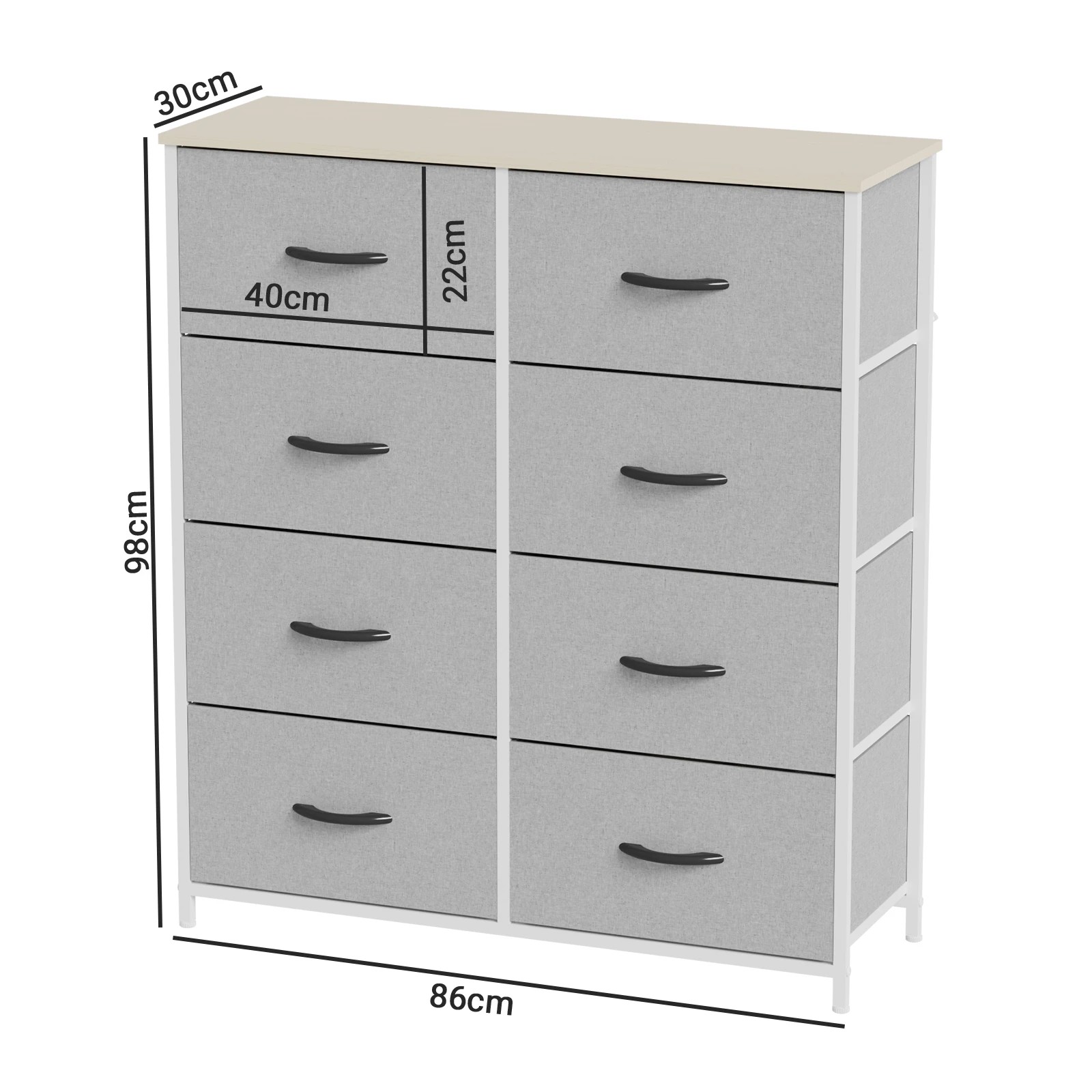 3 Advwin 8 Chest Of Drawers Storage Cabinet Fabirc Drawers
 - Grey, 3 of 6