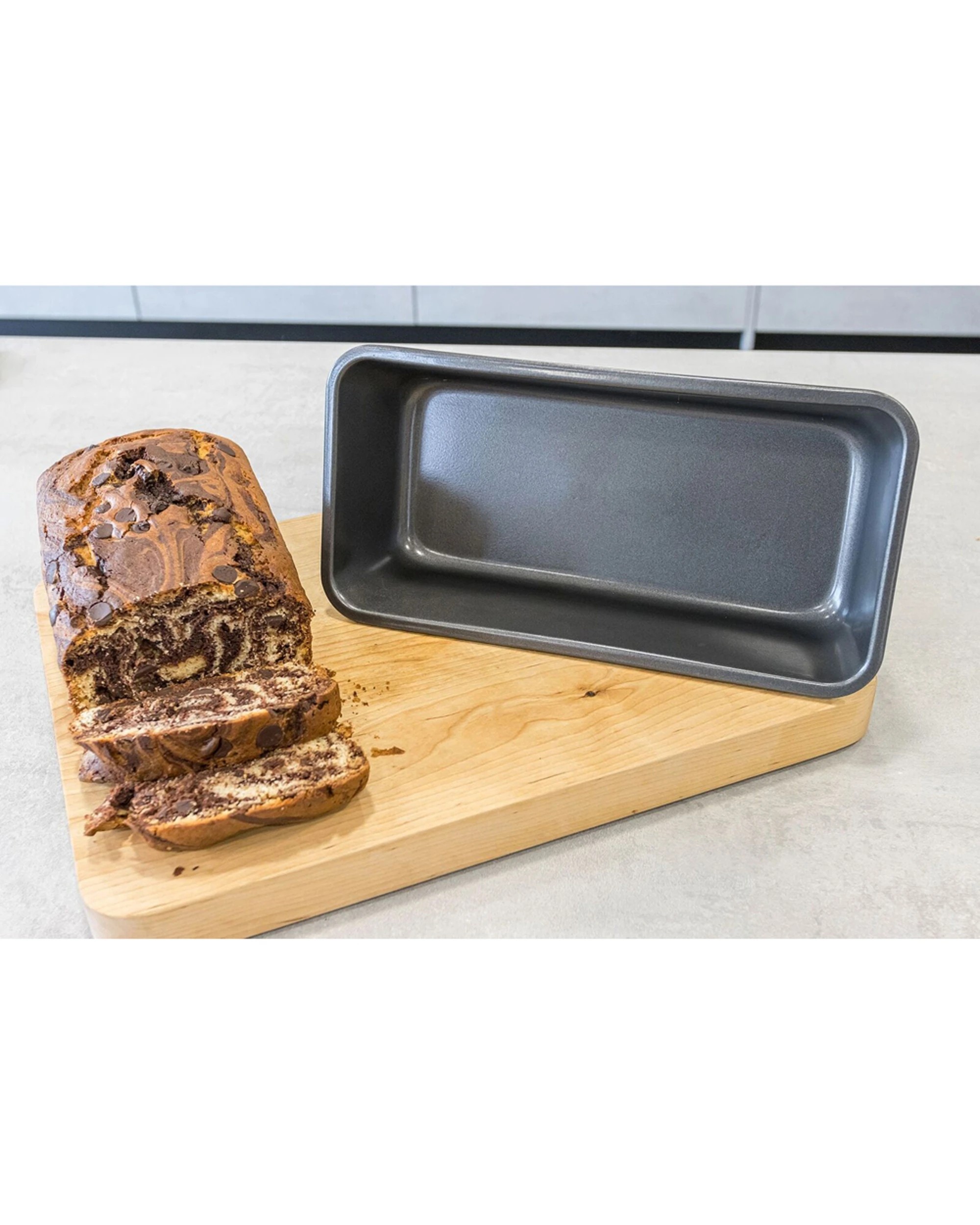 2 Mastercraft 2x 28x13cm Heavy Base Non-Stick Large Loaf Bread Pan - Black, 2 of 3