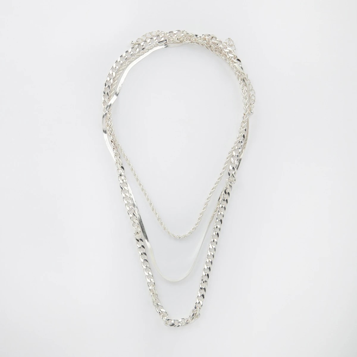 2 3 Pack Essential Chain Necklace - Silver Tone, 2 of 5