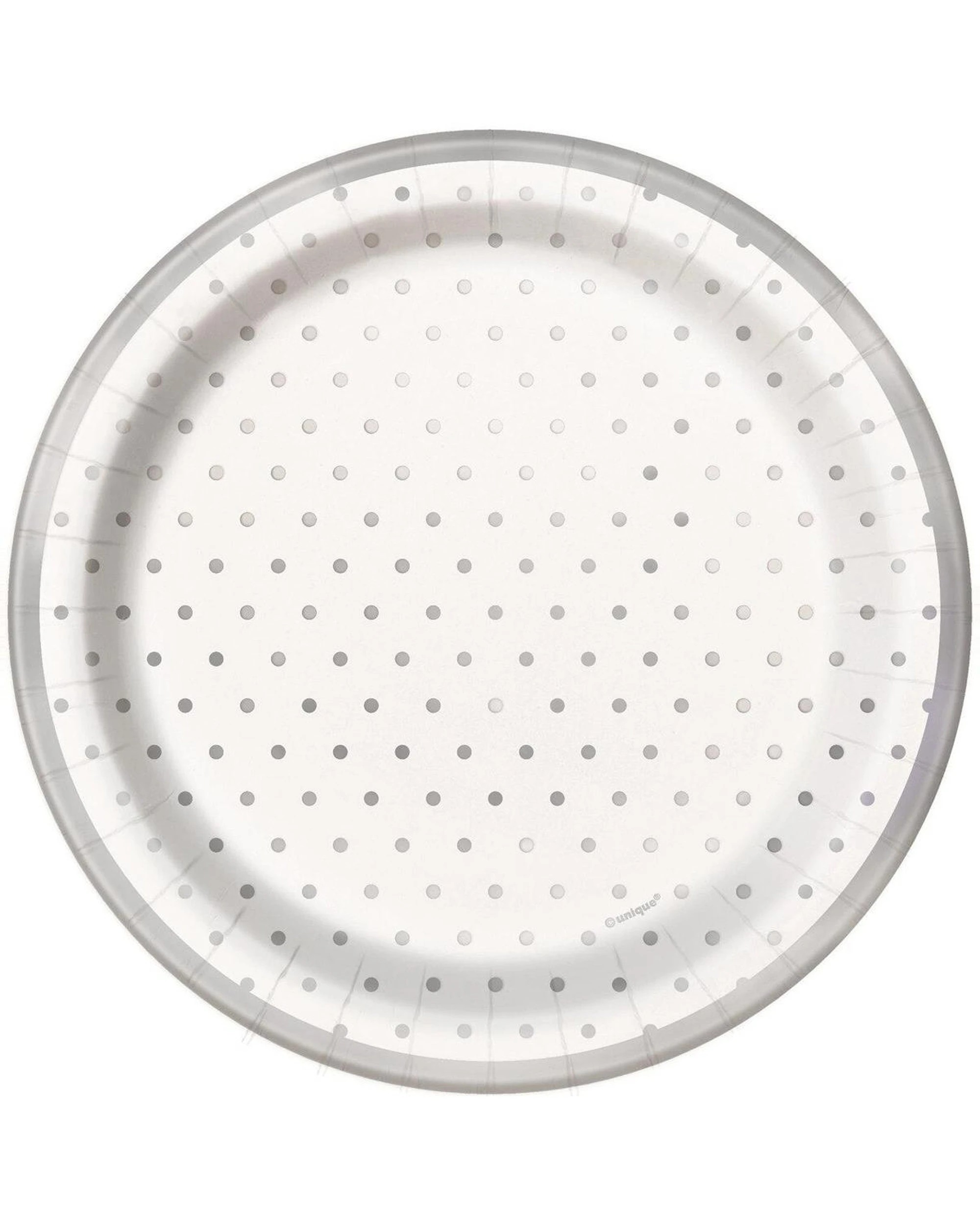 1 Meteor Party 8pc Foil Dots Paper Plates 17cm - Silver, 1 of 1