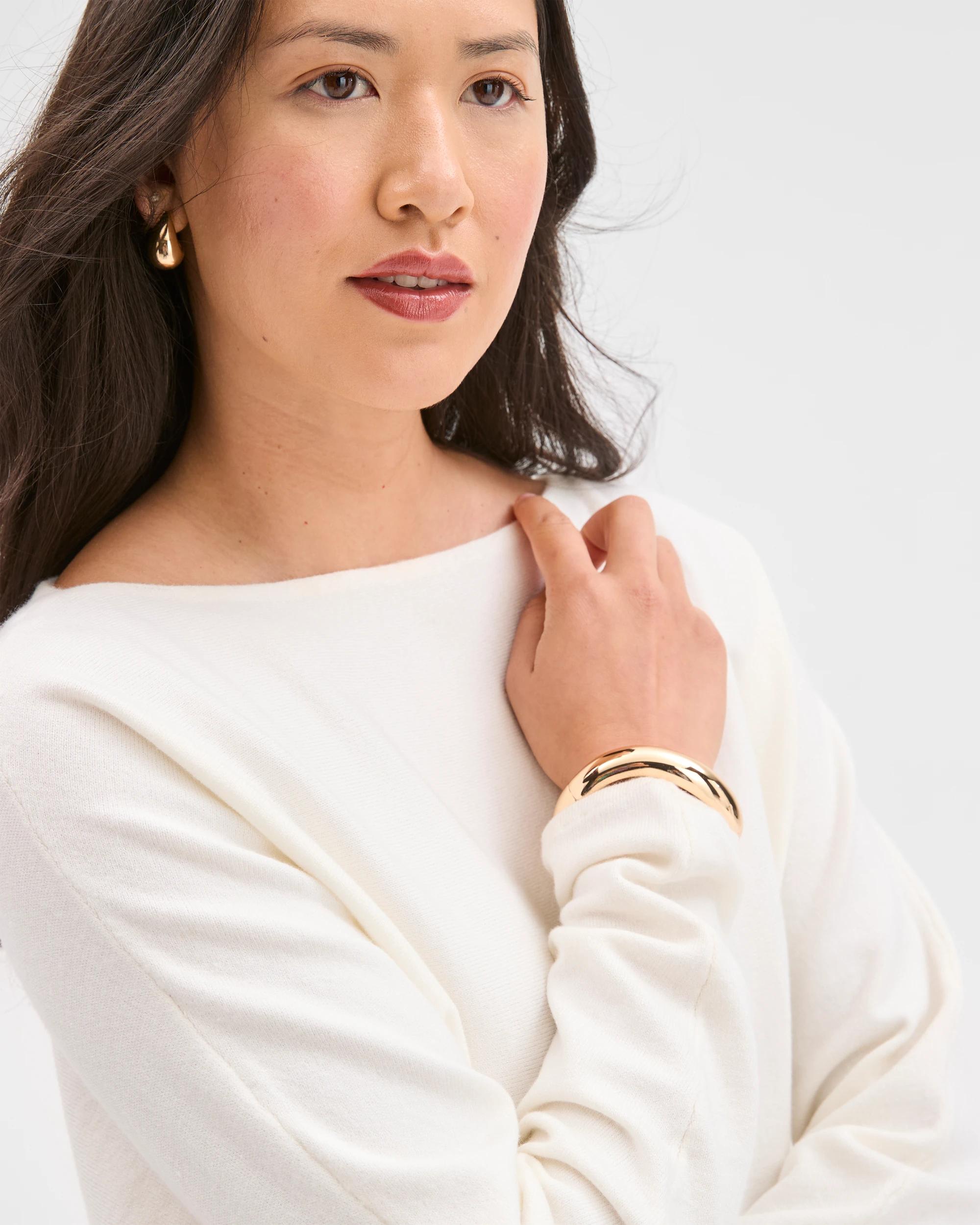 5 Preview Dolman Sleeve Boat Neck Knit Jumper CLOUD DANCER, 5 of 6