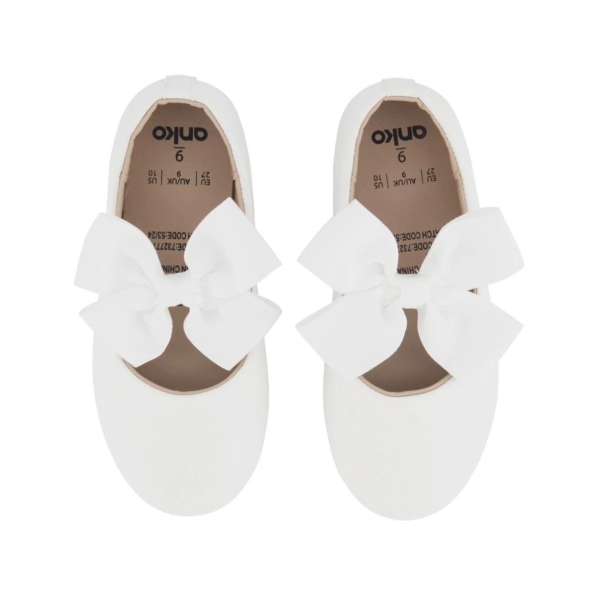 2 Junior Bow Flats WHITE, 2 of 3
