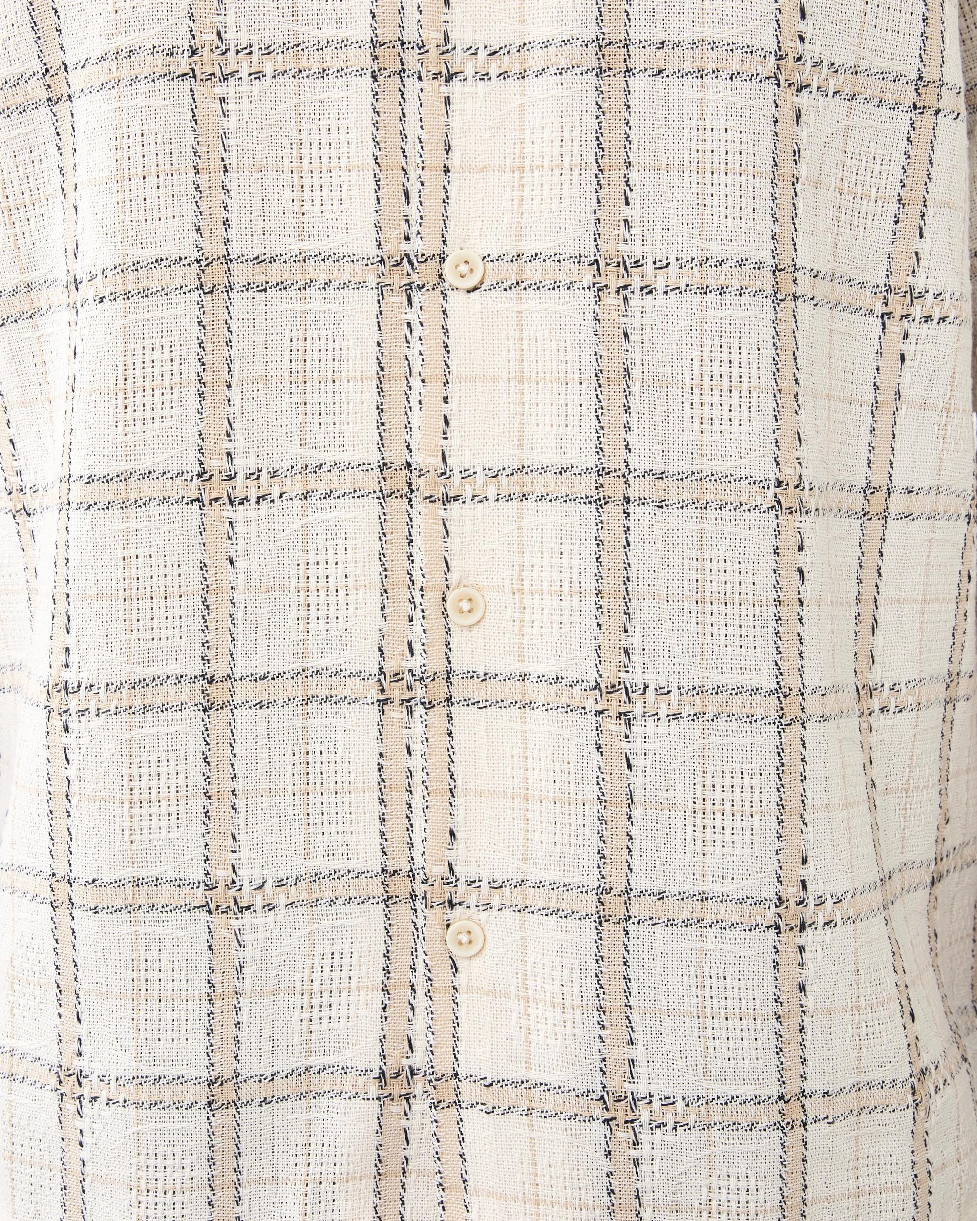 6 Short Sleeve Textured Shirt Bge Check, 6 of 6
