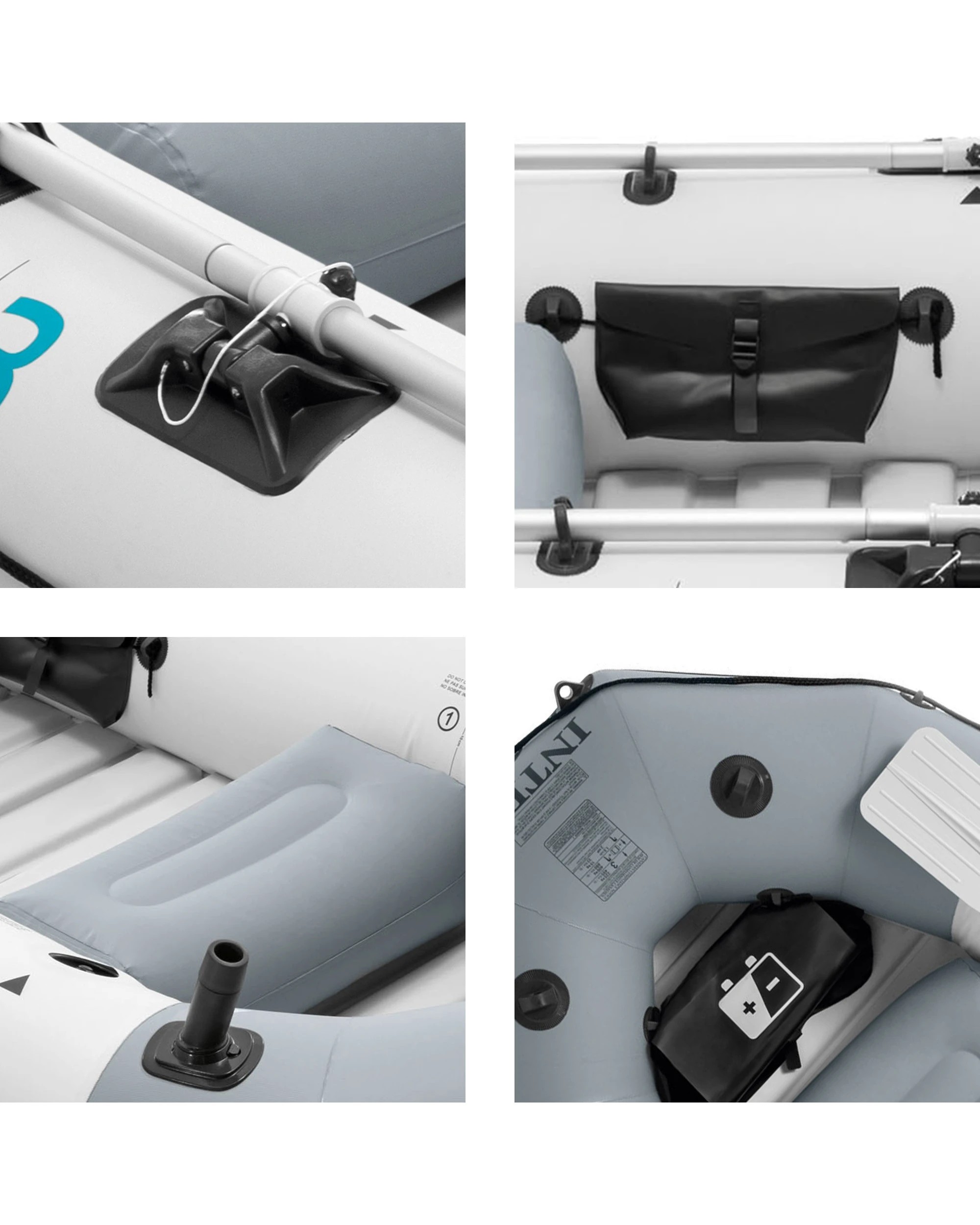 4 Intex Mariner 3 Inflatable Boat Set 3 Person - Grey, 4 of 8