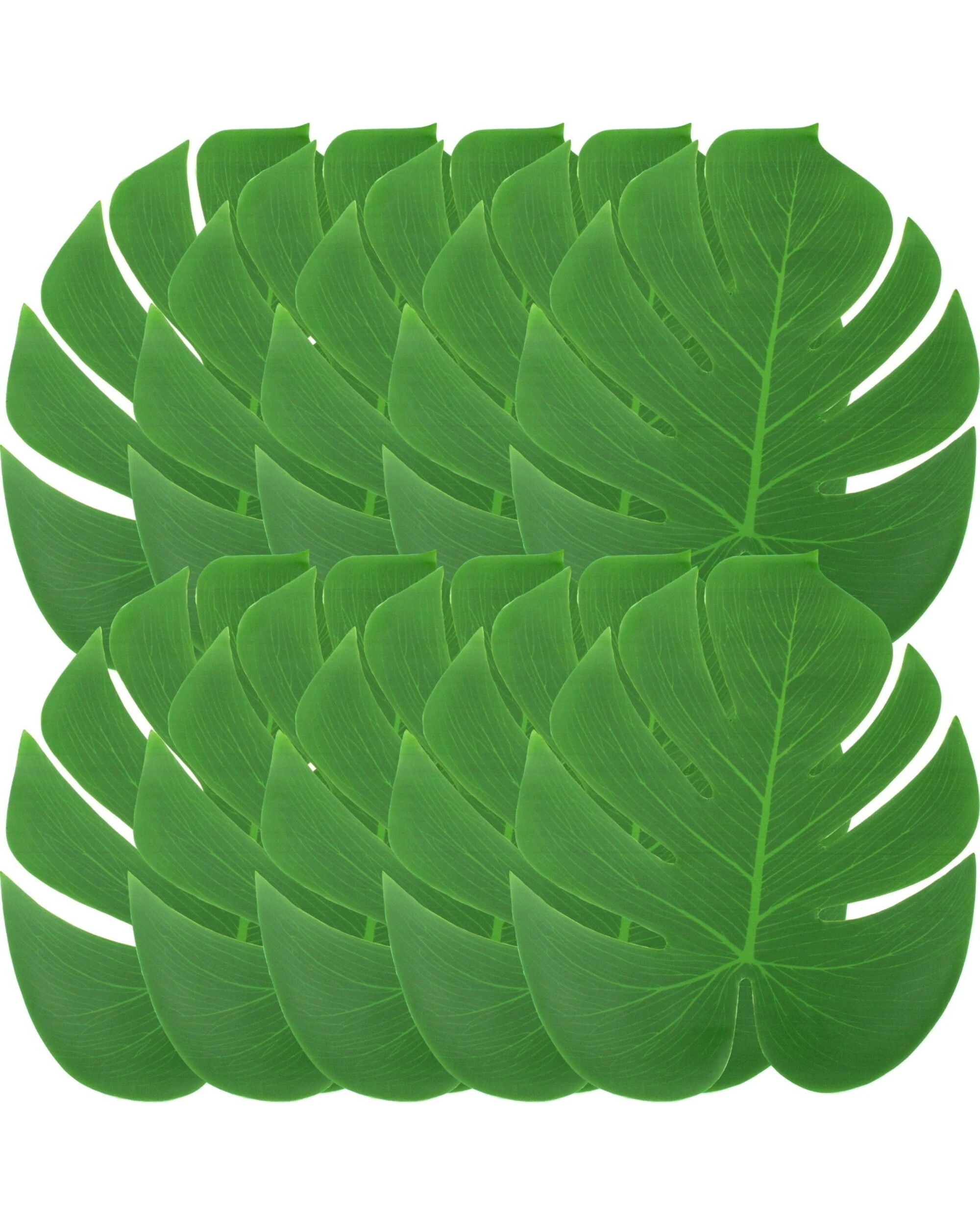 1 Partyrama Artificial Tropical Palm Leaves 35cm Pack of 12, 1 of 2