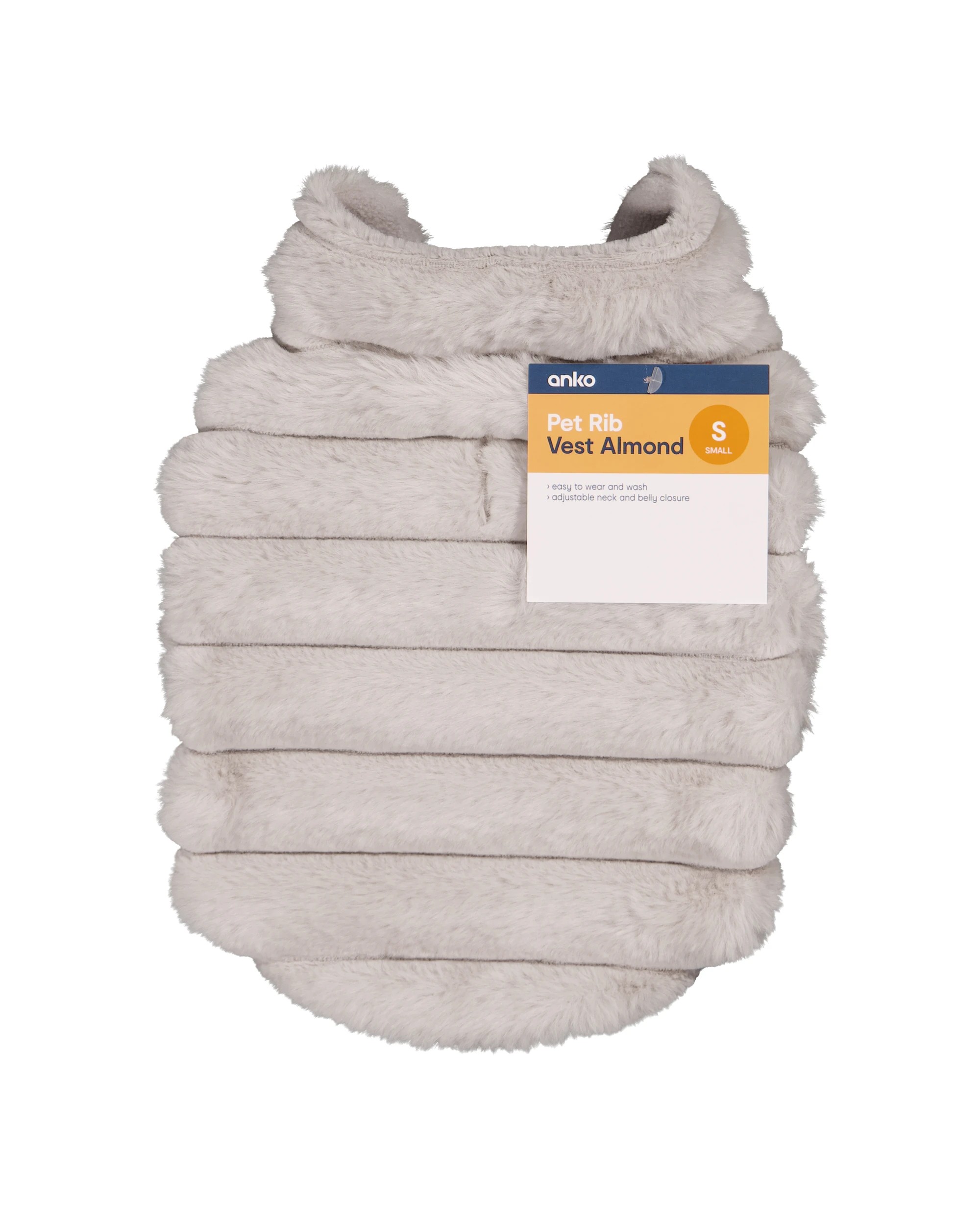 10 Pet Ribbed Vest- Small, Almond, 10 of 10