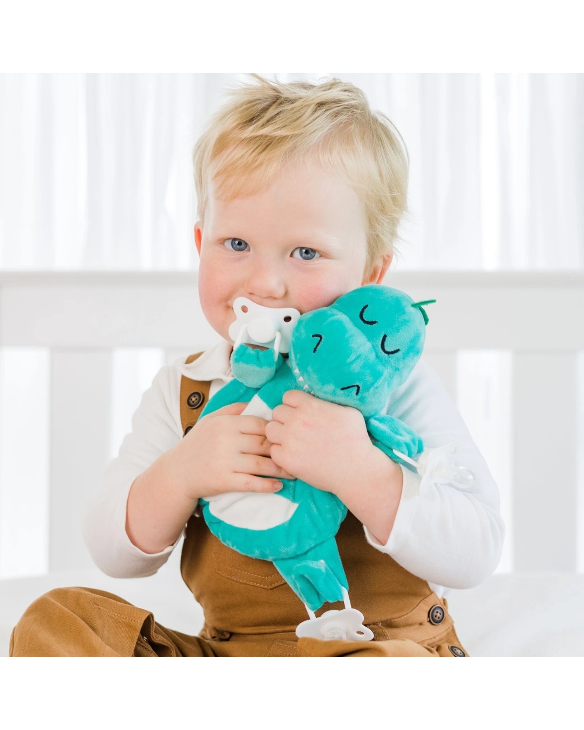 2 Sleepytot Award Winning Comforter Dummy Holder Soother For Babies Dino - Green, 2 of 2